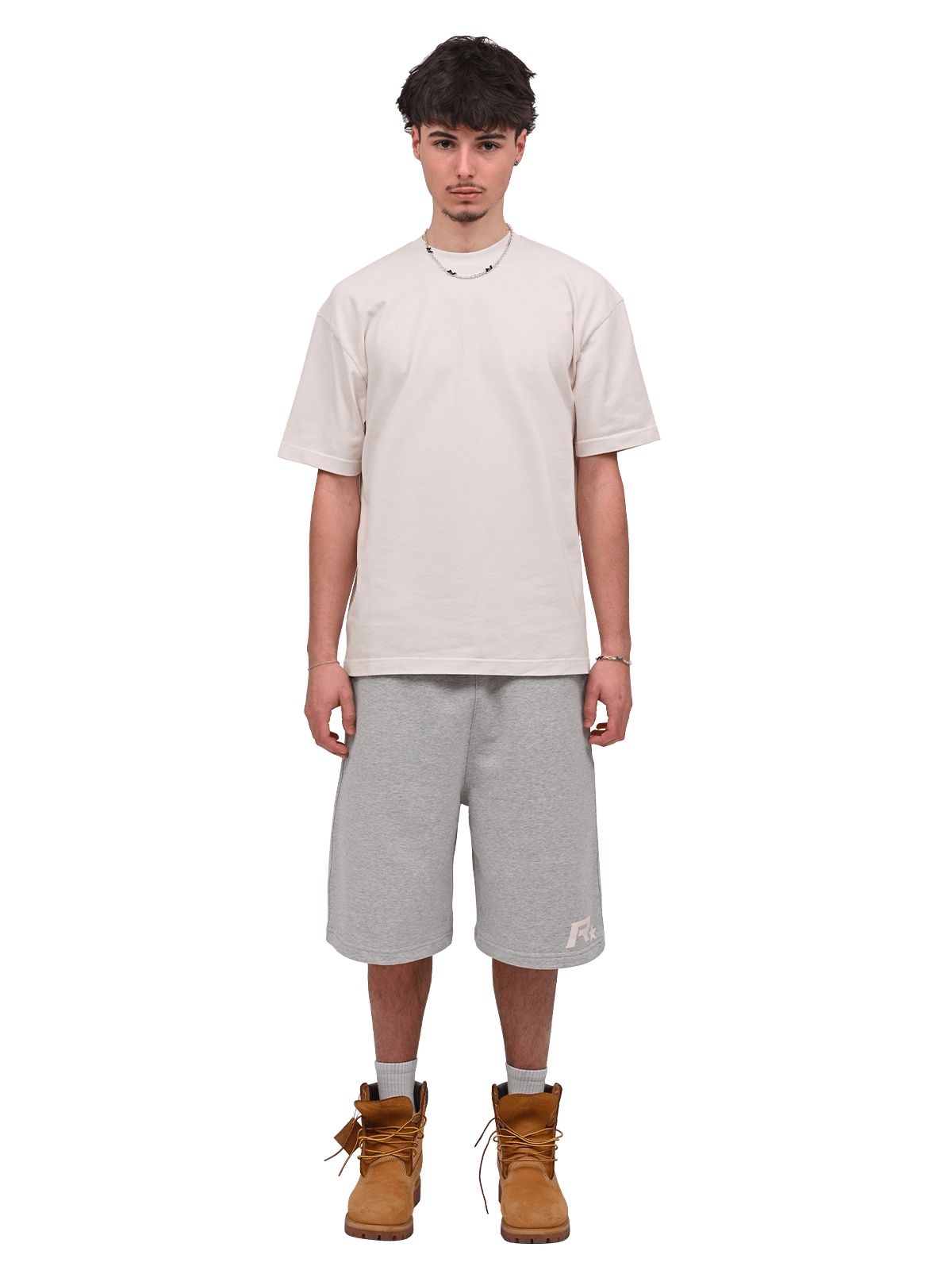 Baggy Jersey Shorts - Heather Grey