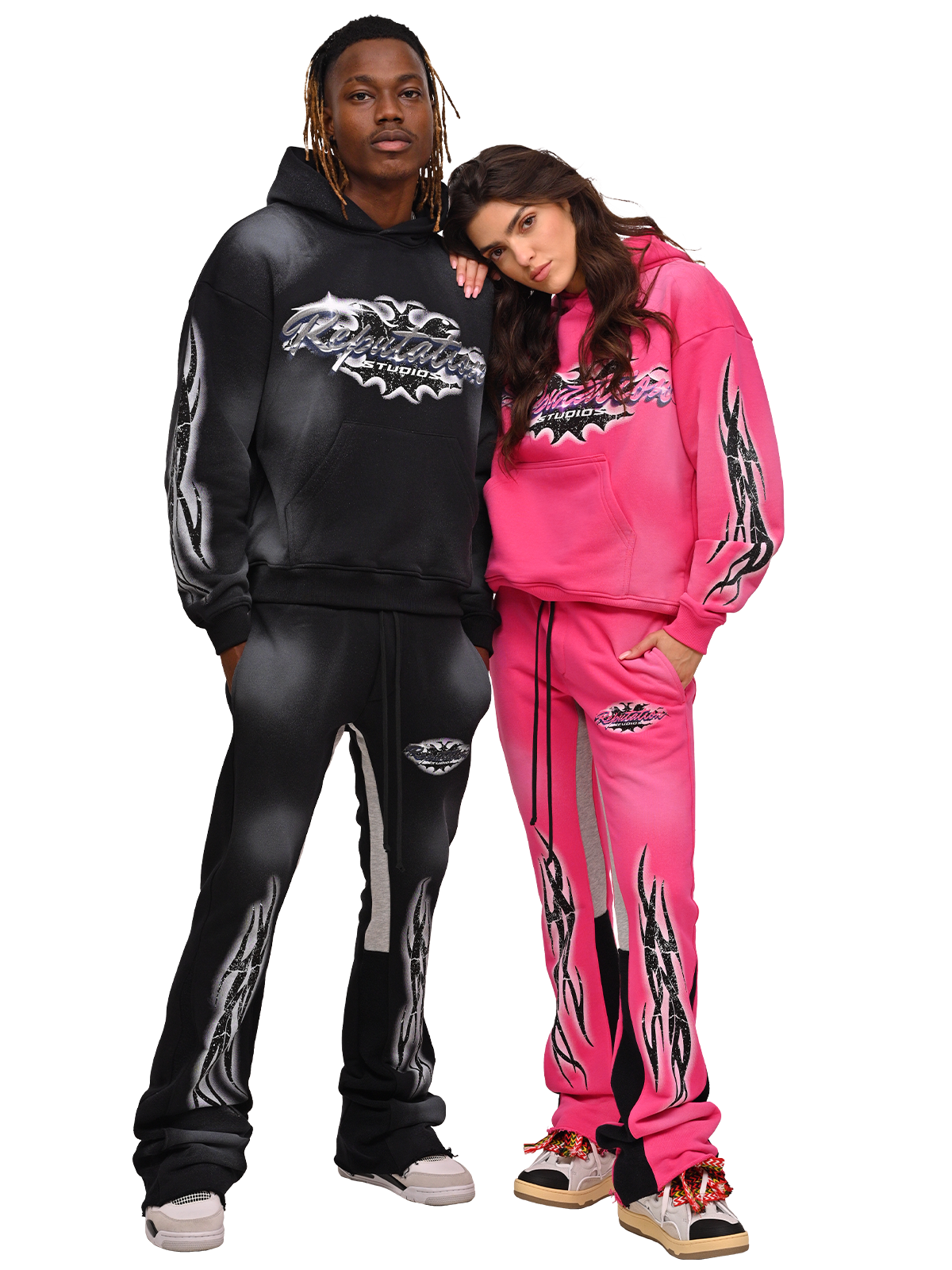 Tribal Flare Sweatpants - Black