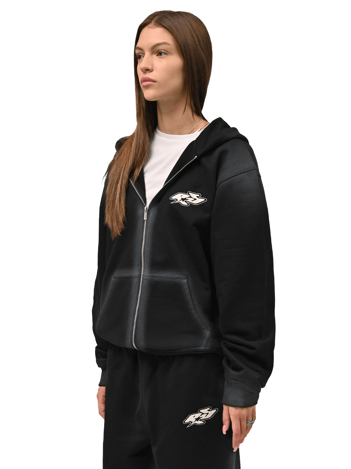 Y2K Zipper Hoodie - Black