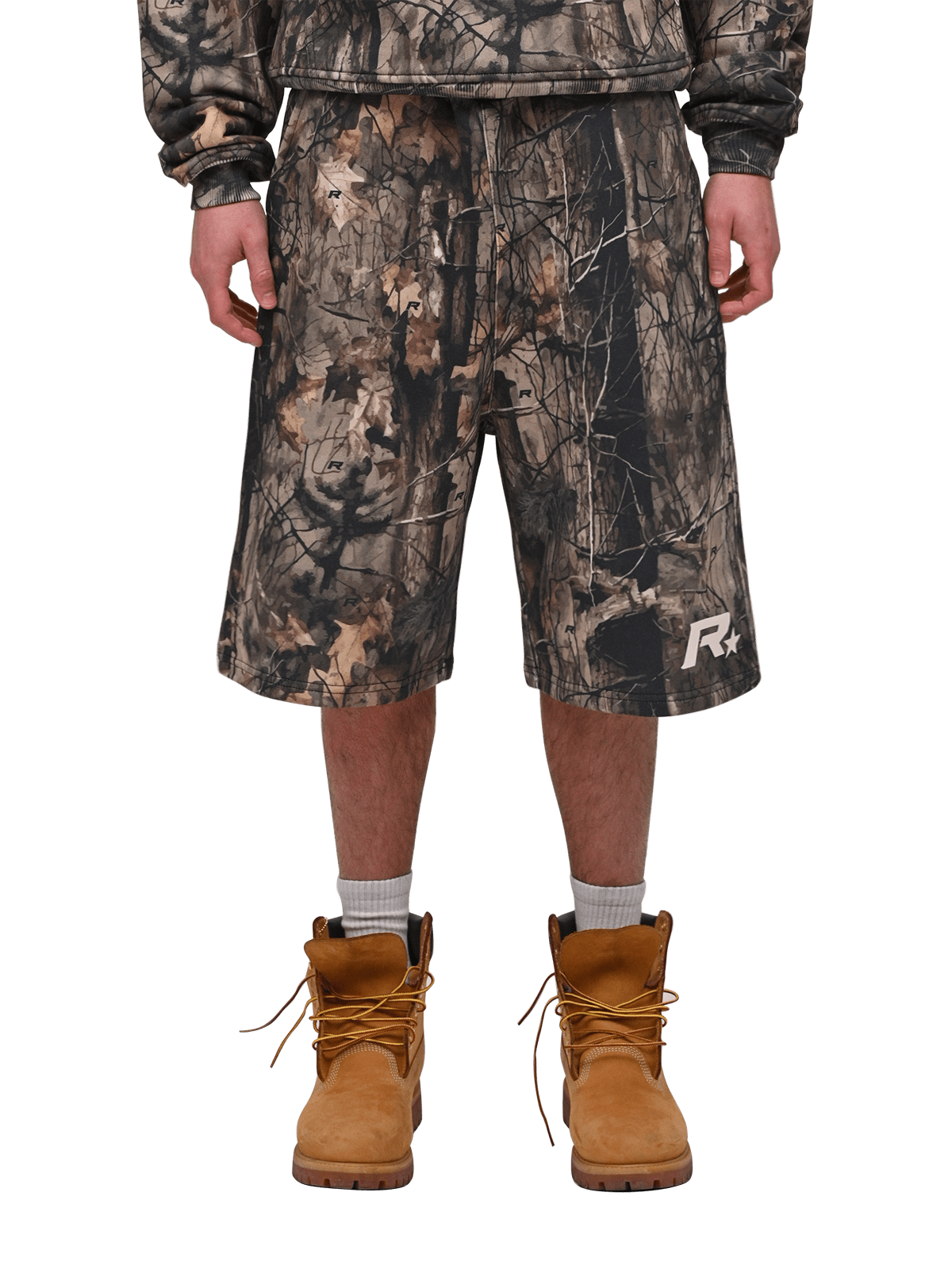 Baggy Jersey Shorts - Forest Camo