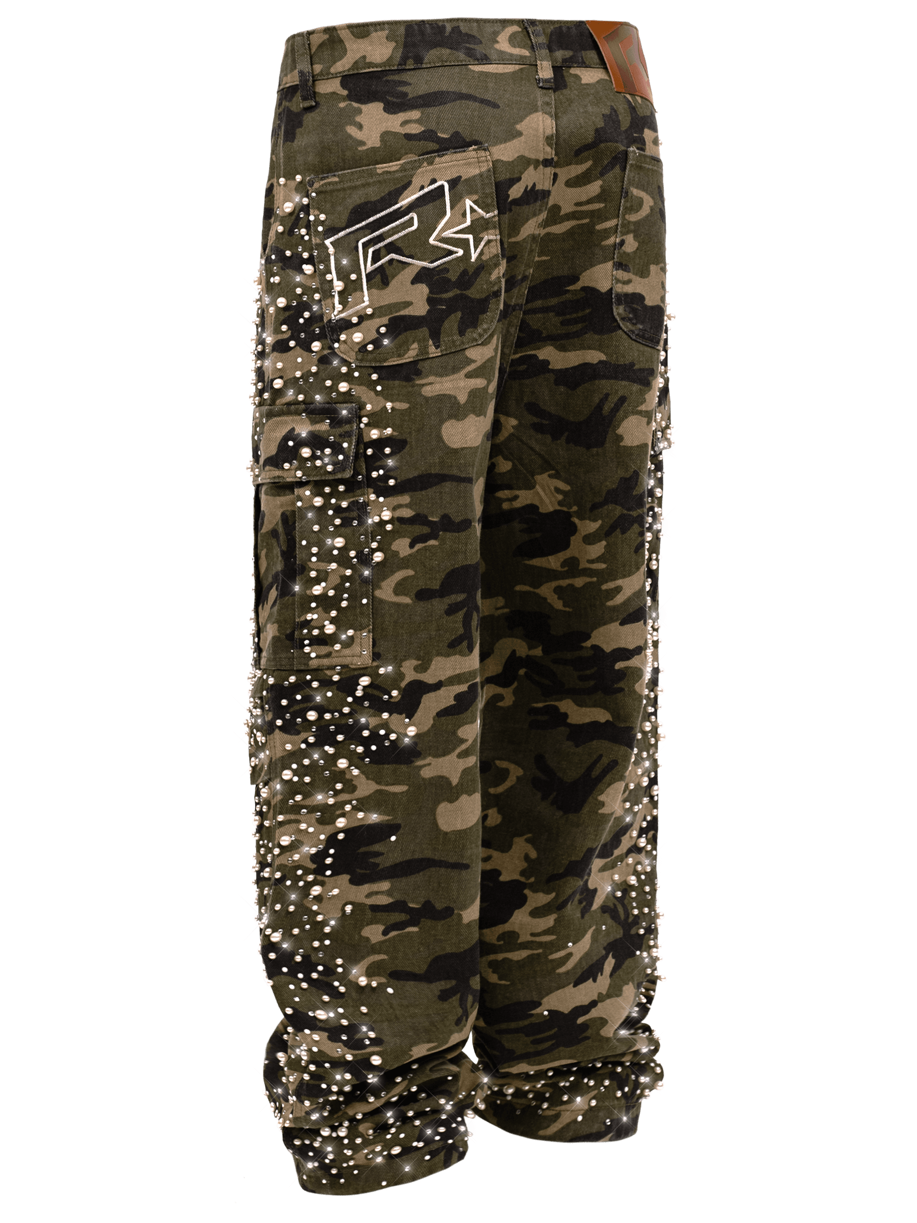 Camo Cargo Embellish Denim
