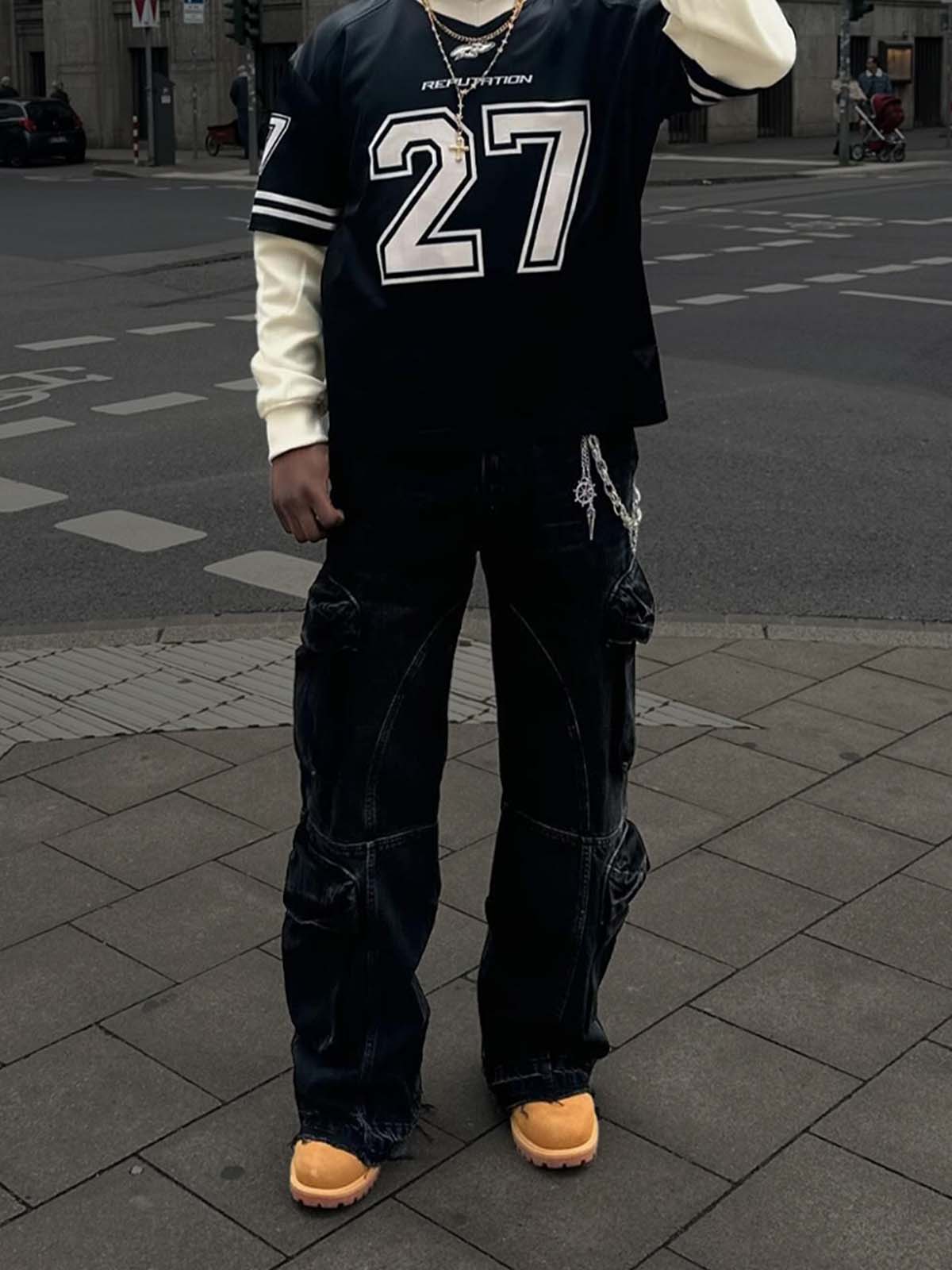 Baggy Cargo Denim - Black