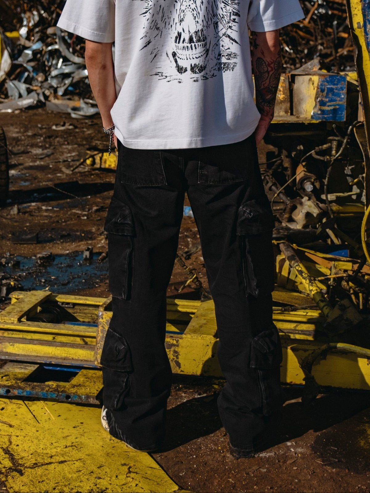 Double Cargo Denim - Black