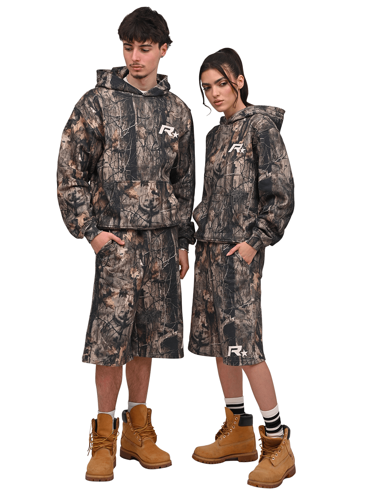 Baggy Jersey Shorts - Forest Camo