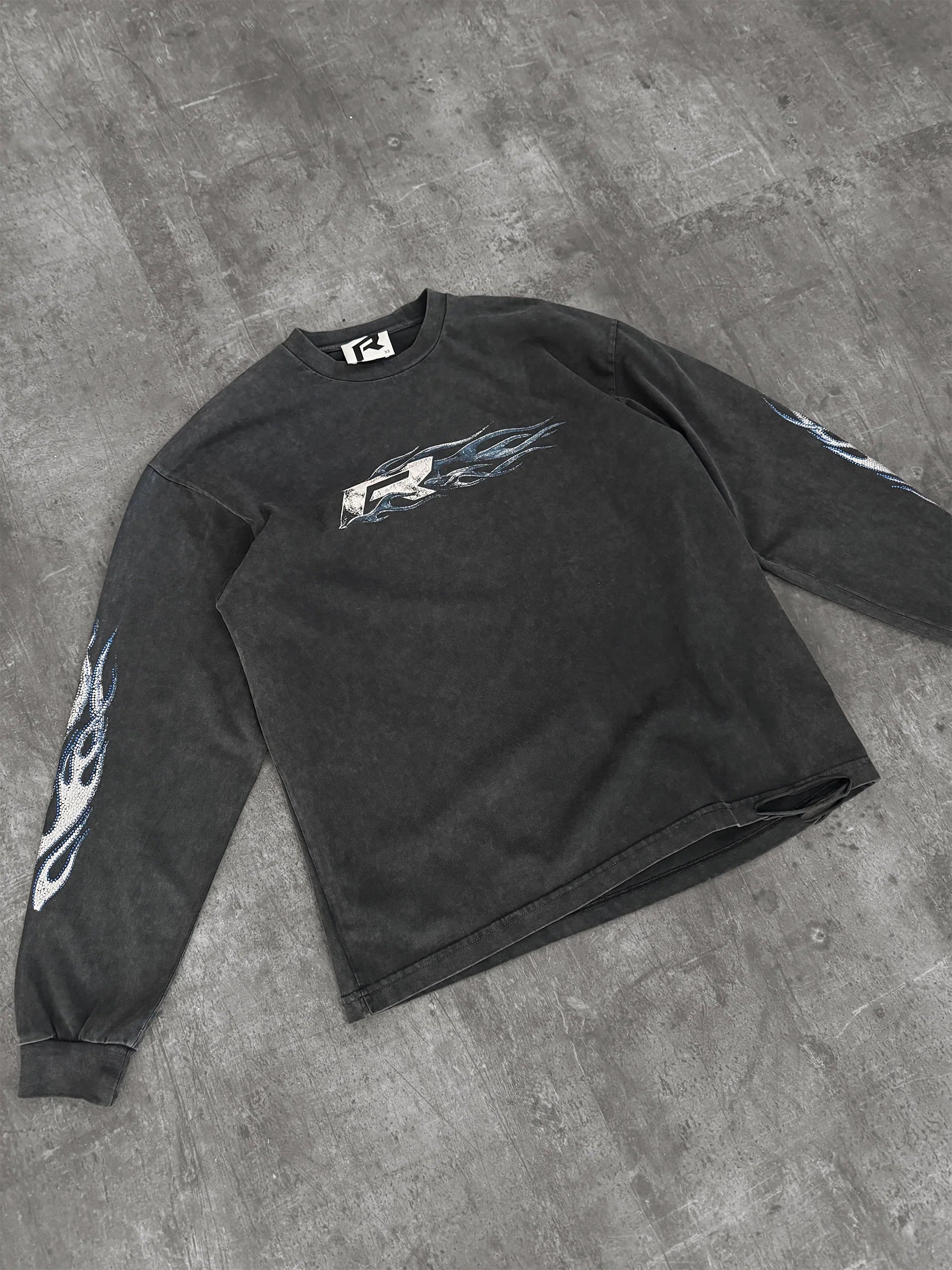 Blue Flames Long Sleeve Tee