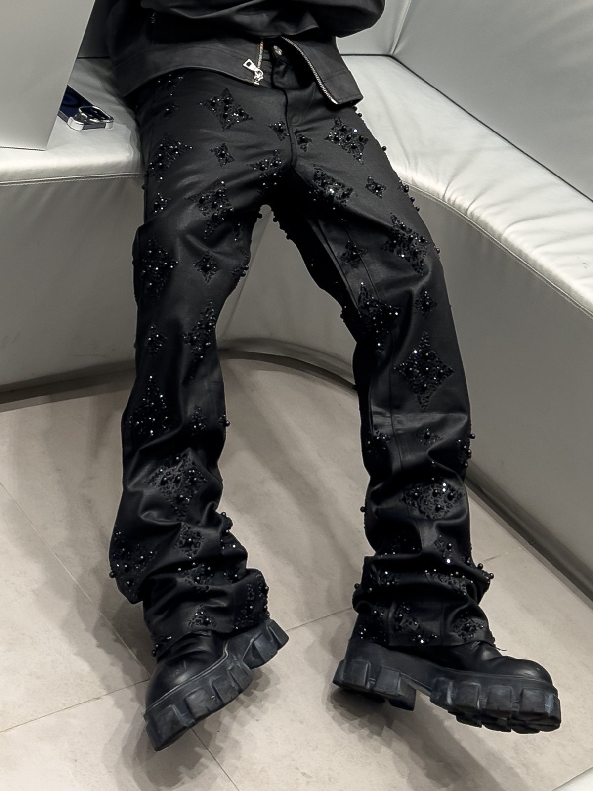Black Wax Embellish Denim