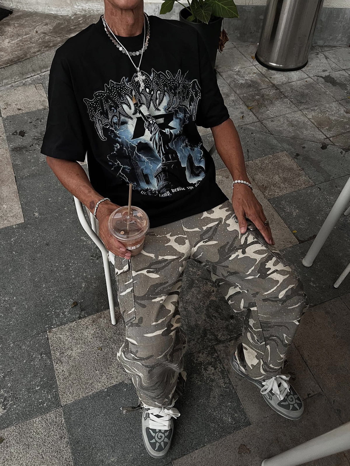 Liberty Blackout Rhinestone Tee