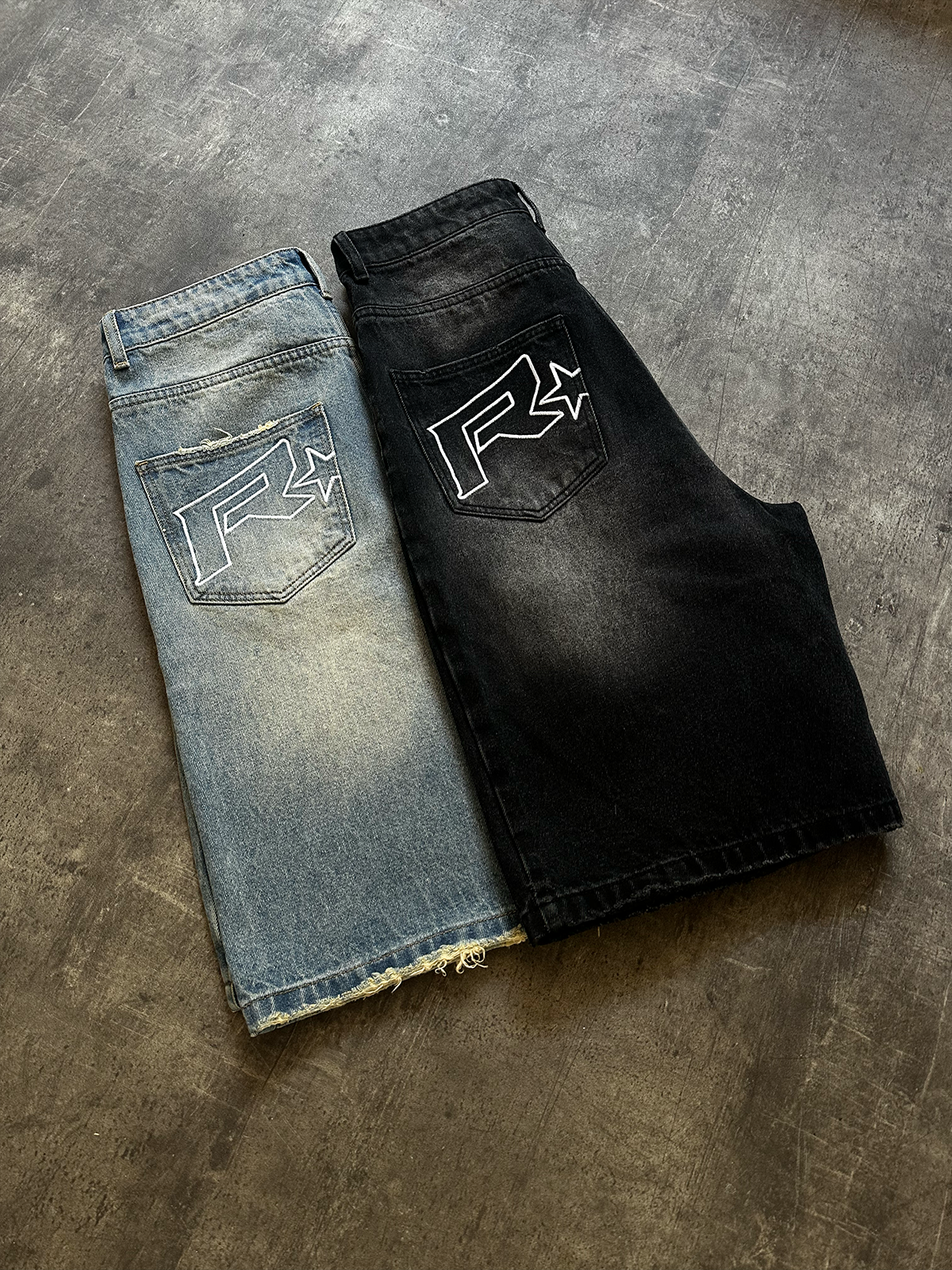 Denim Jorts - Cream Wash