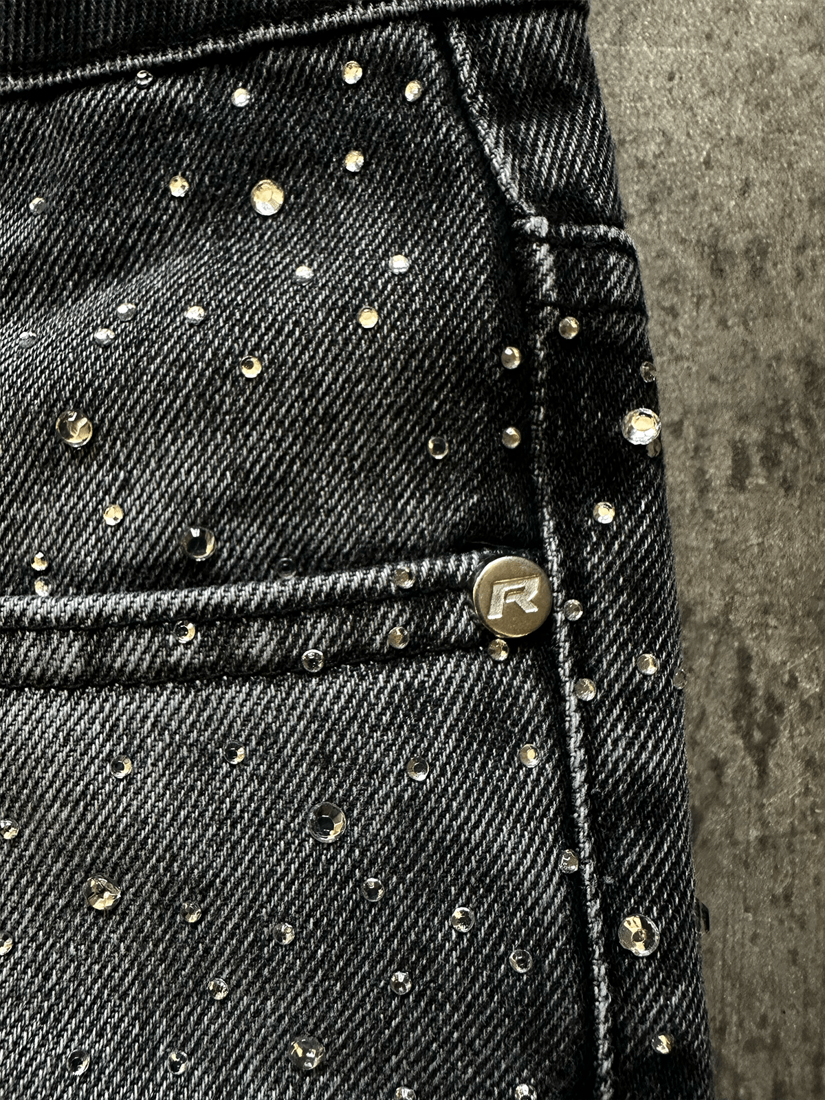 Crystal Flare Denim - Black