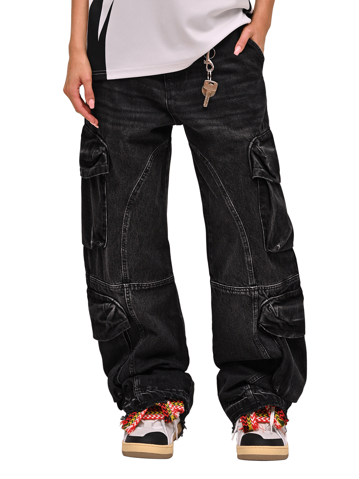 Baggy Cargo Denim - Black
