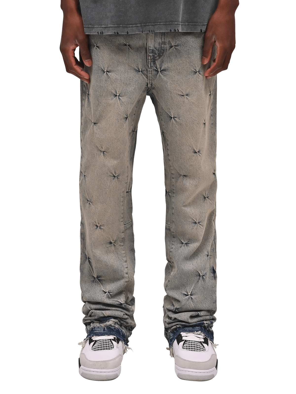 Pinched Flare Denim - Cream Wash