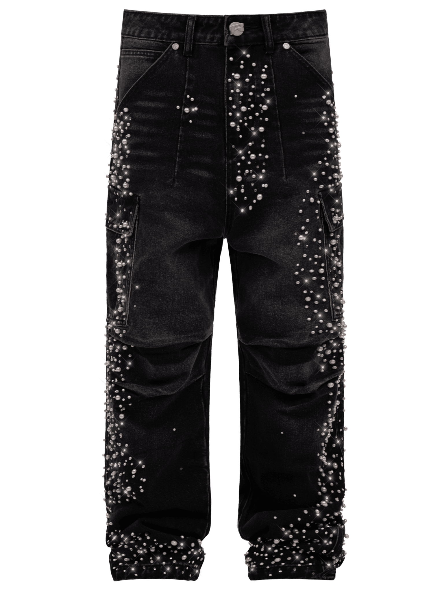 Black Cargo Embellish Denim - Reputation Studios
