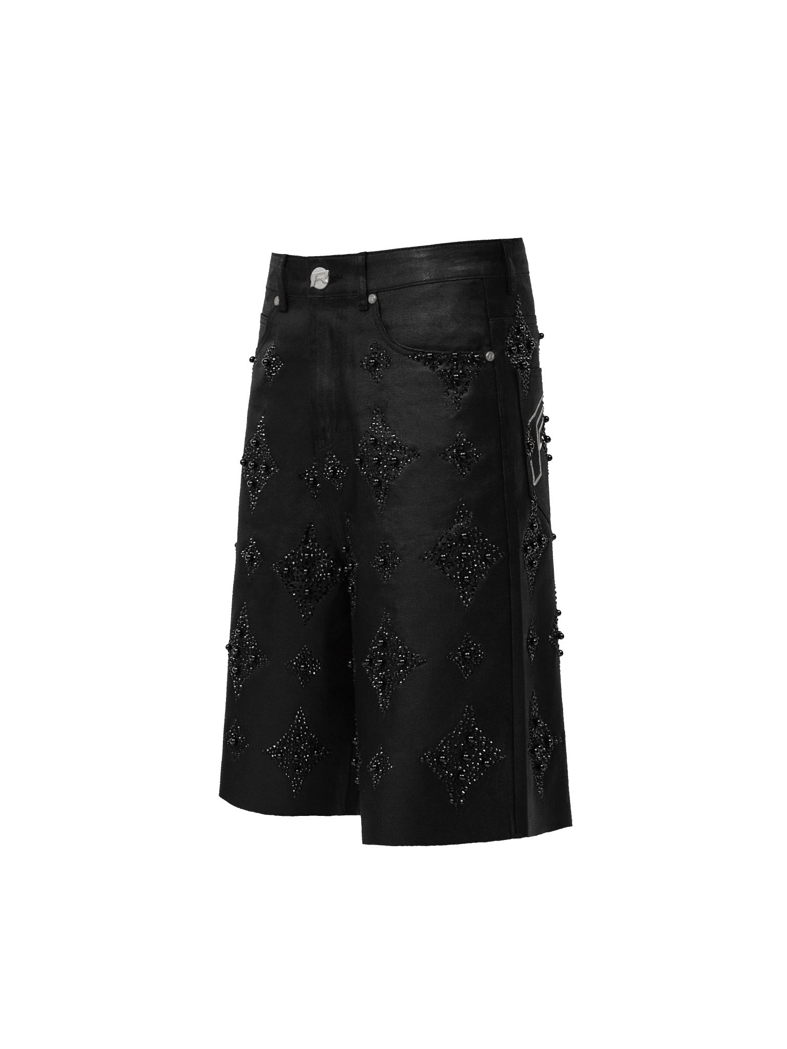 Black Wax Embellish Jorts - Reputation Studios