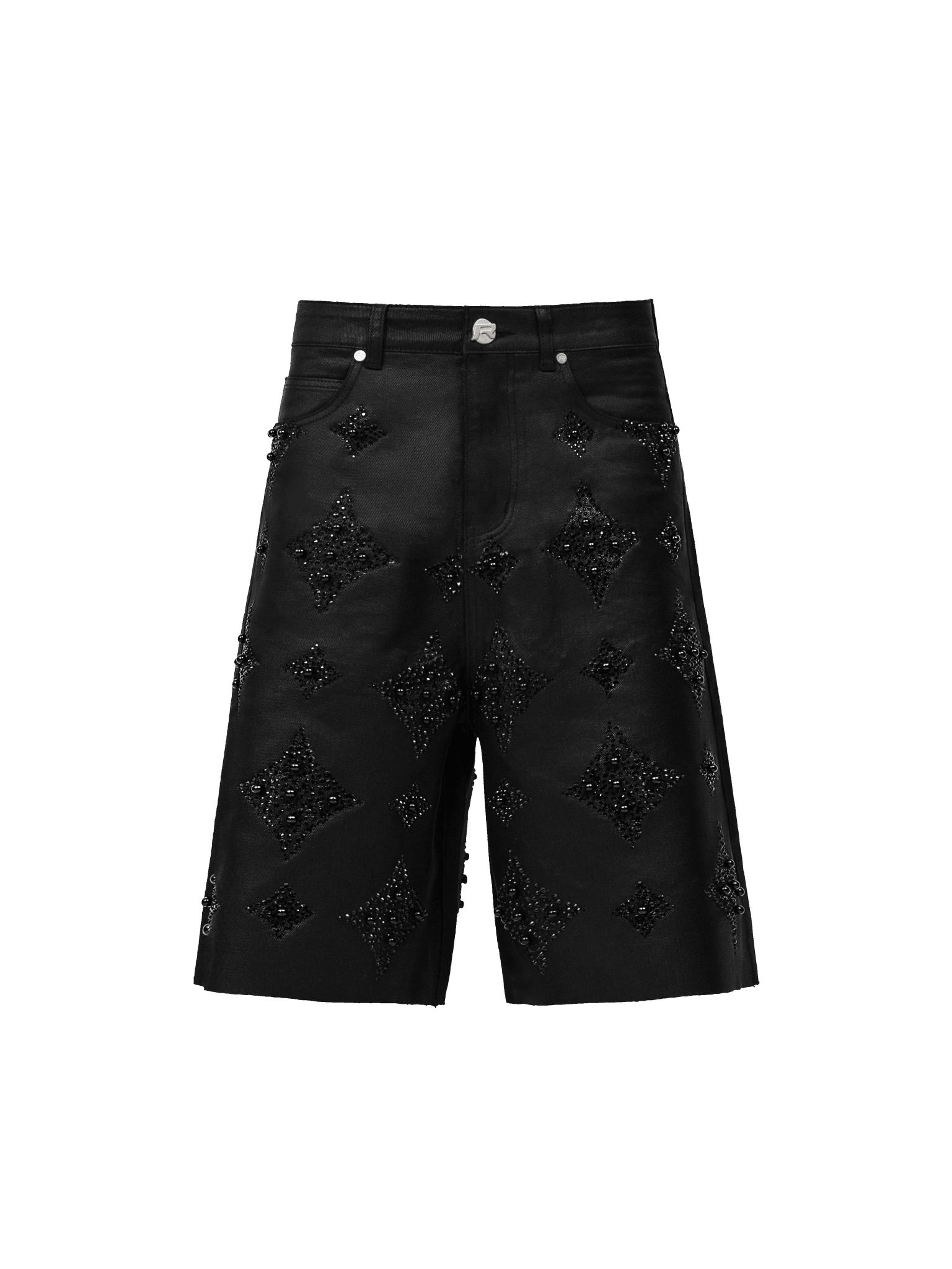 Black Wax Embellish Jorts