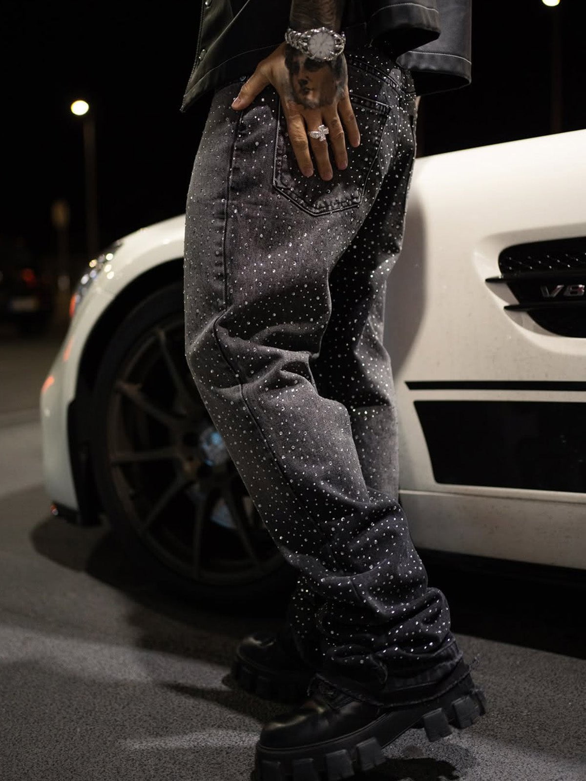 Crystal Flare Denim - Black - Reputation Studios