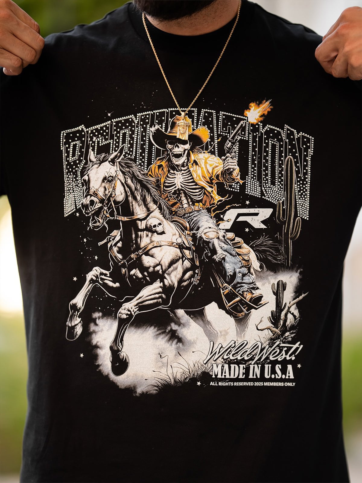 Dead West Rhinestone Tee - Reputation Studios