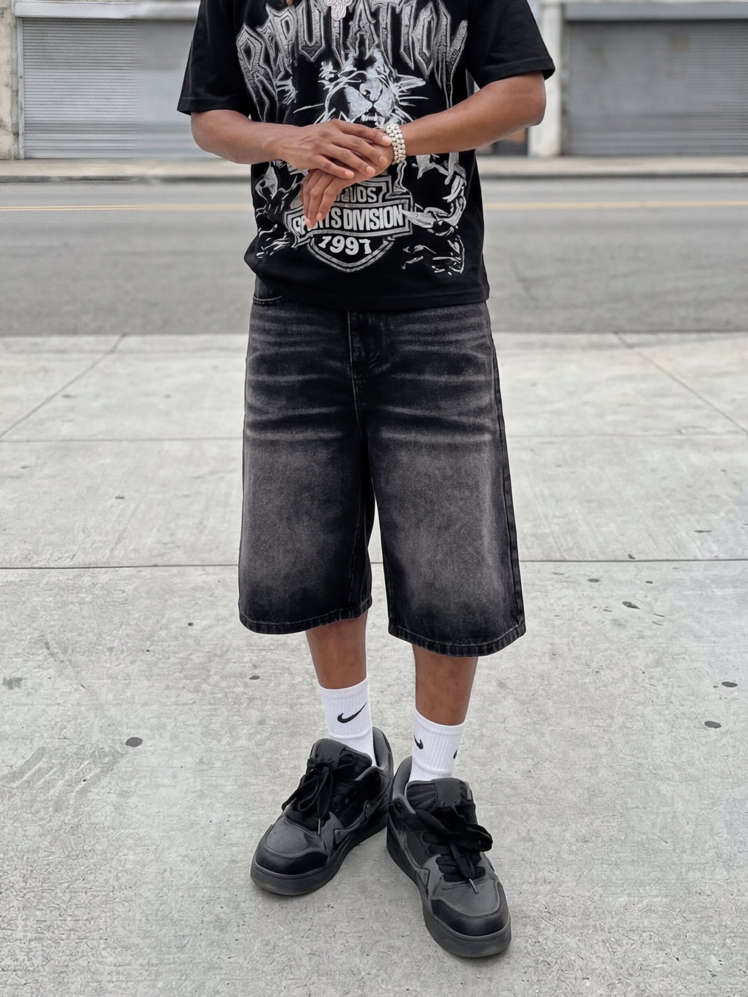 Denim Jorts - Black - Reputation Studios