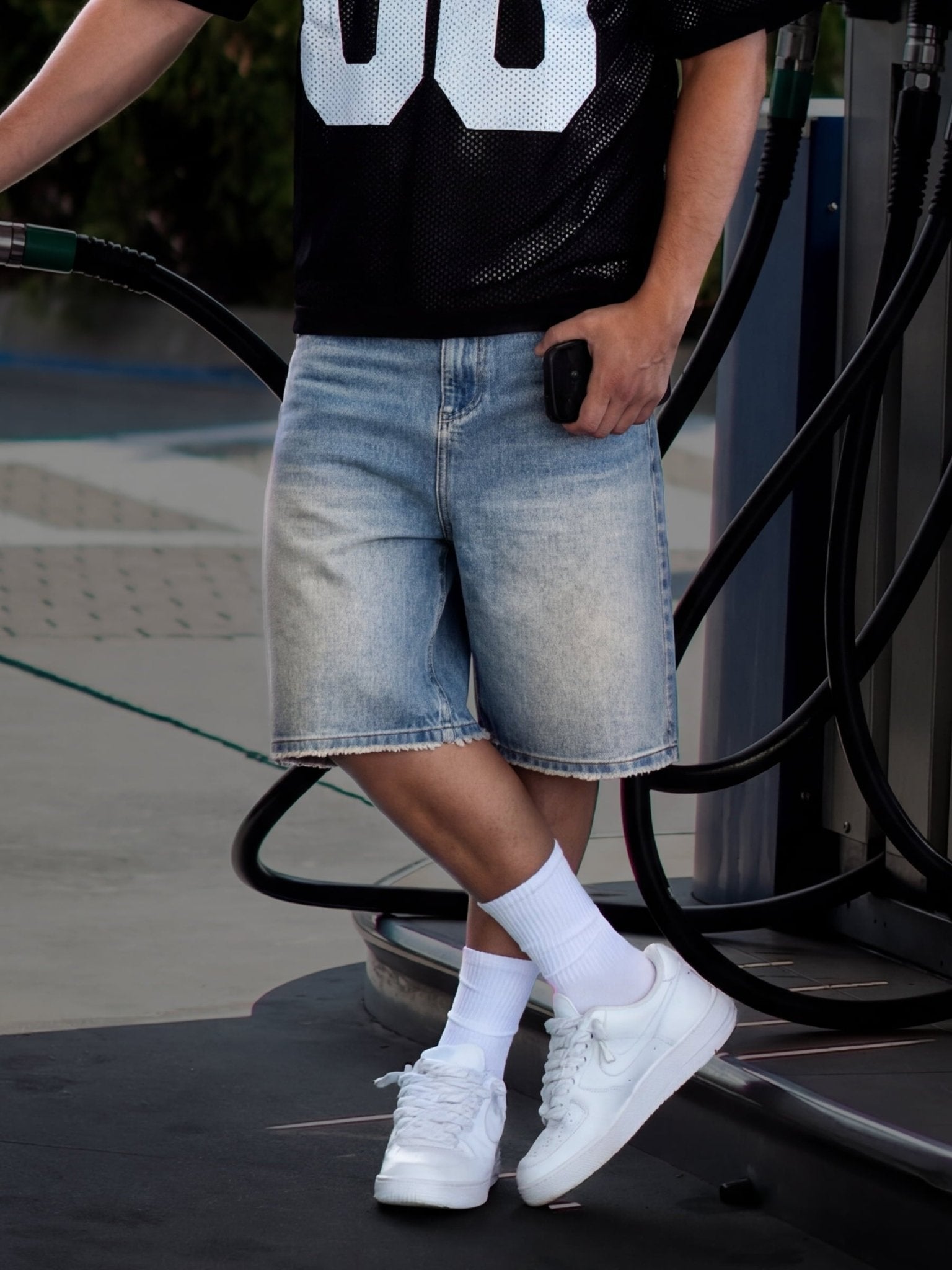 Denim Jorts - Cream Wash - Reputation Studios
