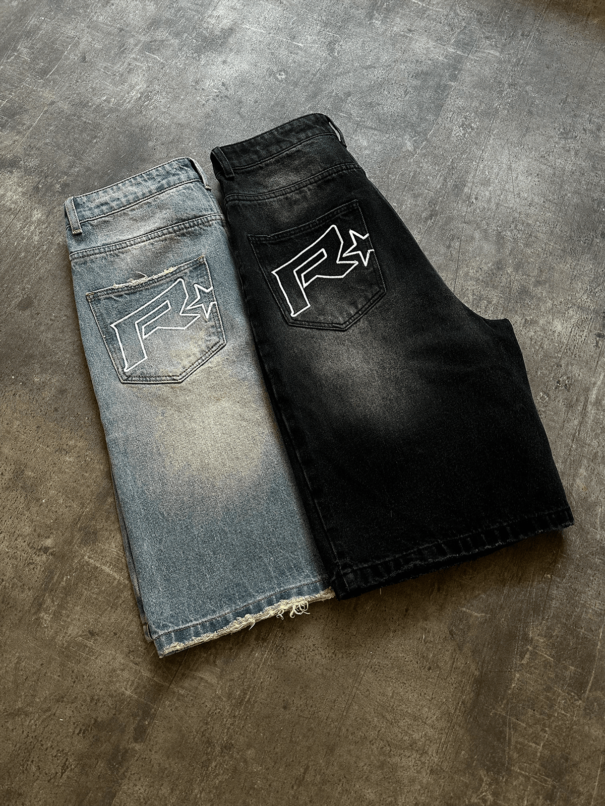 Denim Jorts - Cream Wash - Reputation Studios
