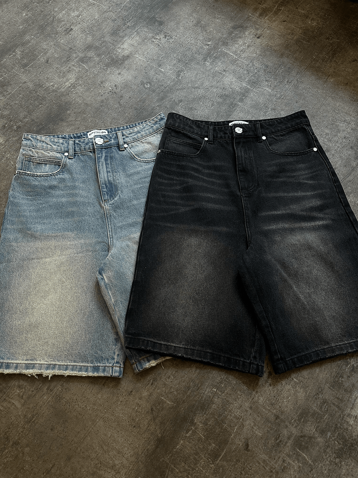 Denim Jorts - Cream Wash - Reputation Studios