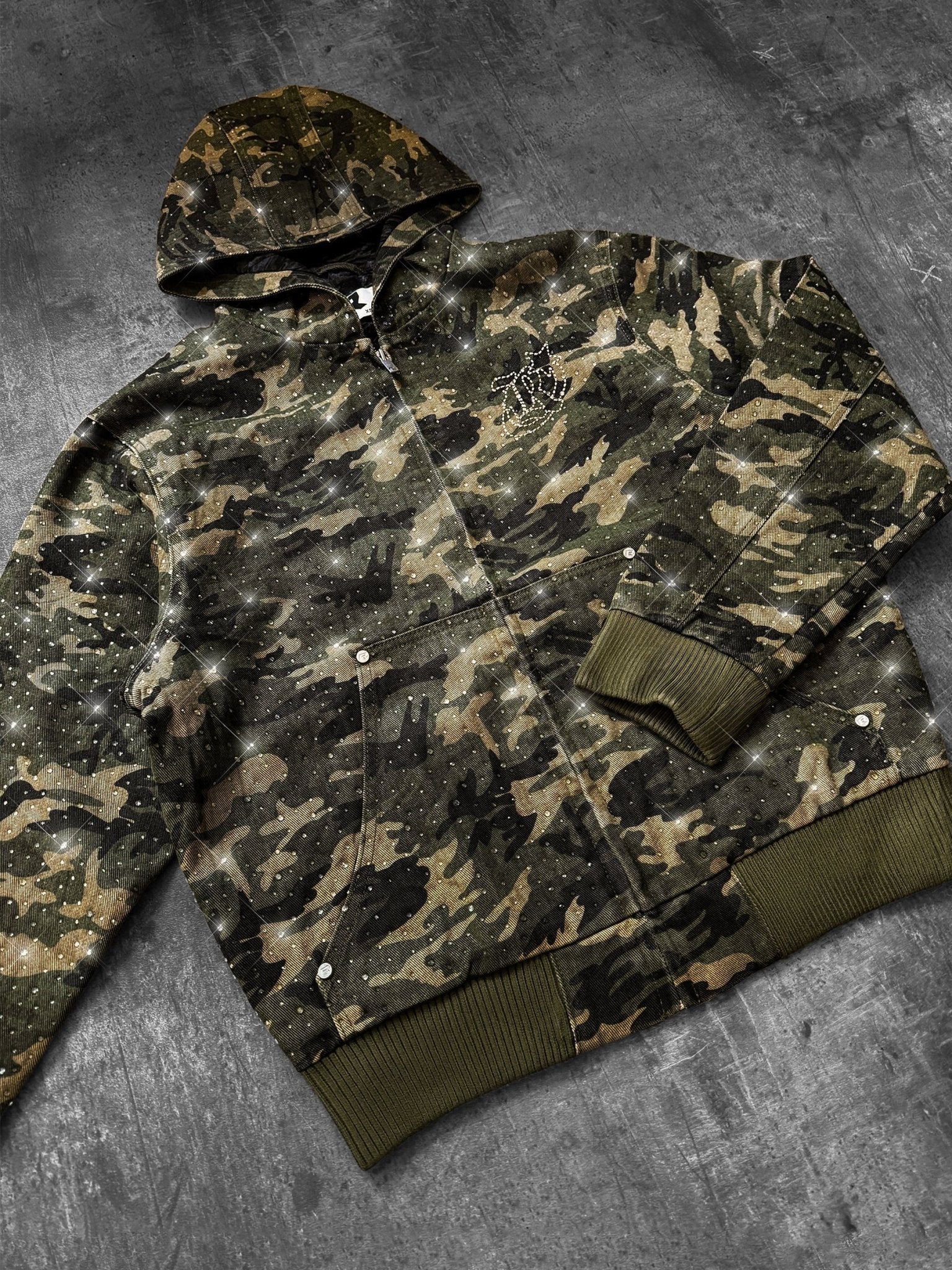 Diamond Camo Jacket - Khaki - Reputation Studios