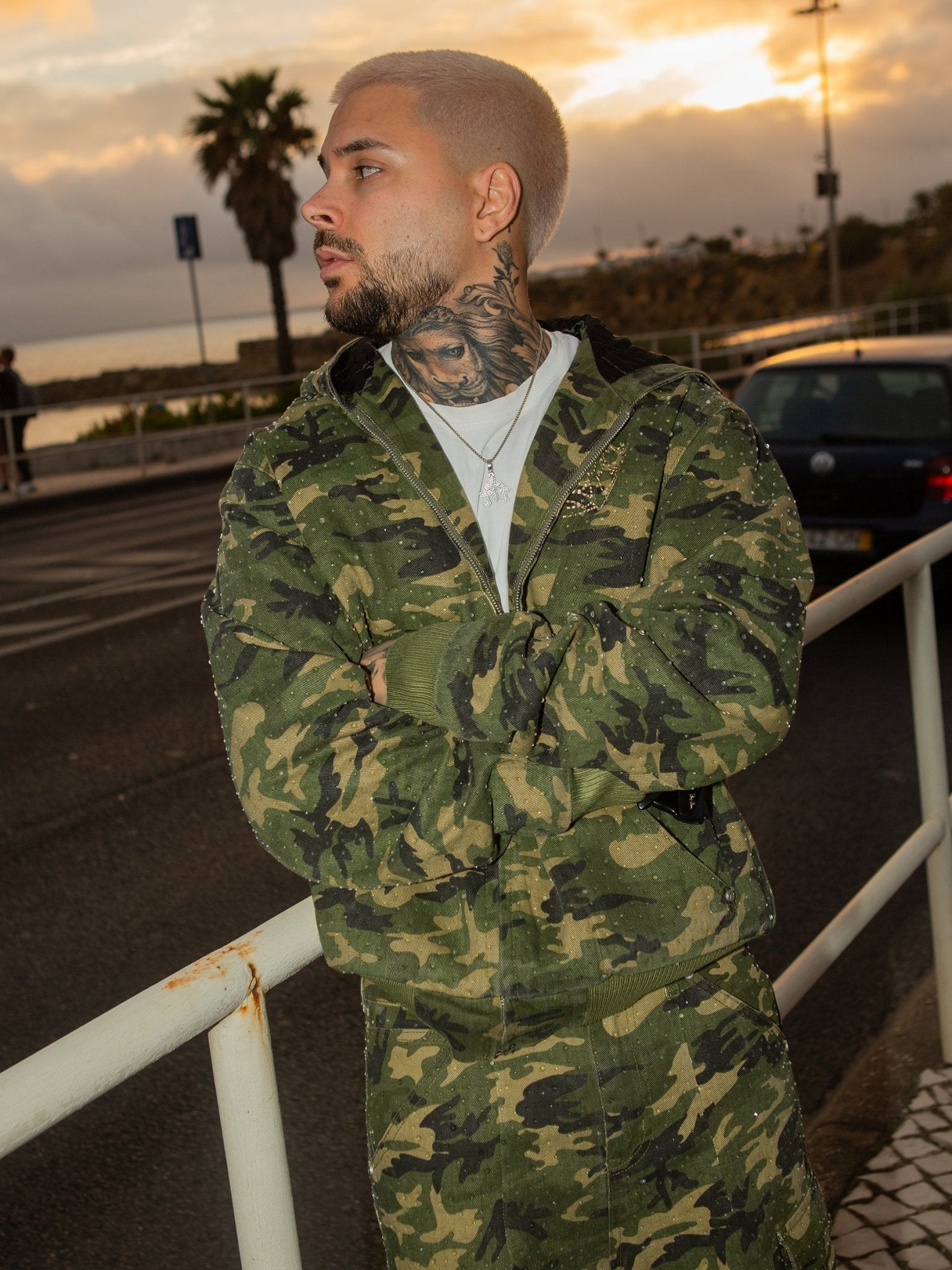 Diamond Camo Jacket - Khaki - Reputation Studios
