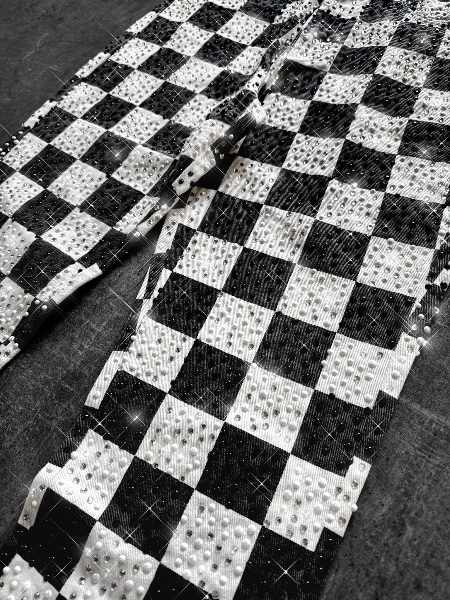 Diamond Checkered Denim - Reputation Studios