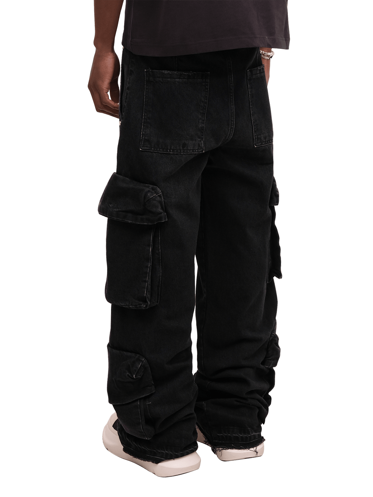Double Cargo Denim - Black - Reputation Studios