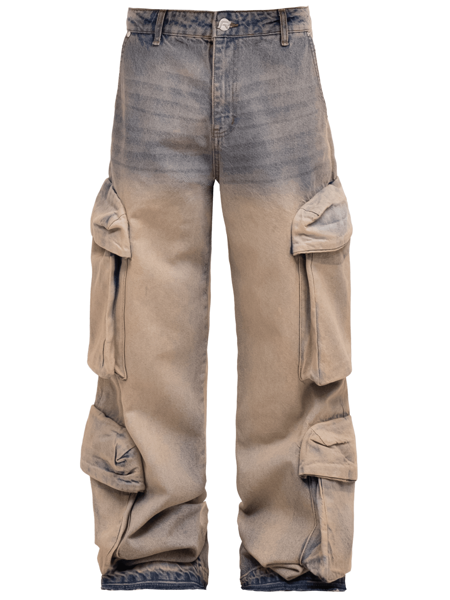 Double Cargo Denim - Cream Wash