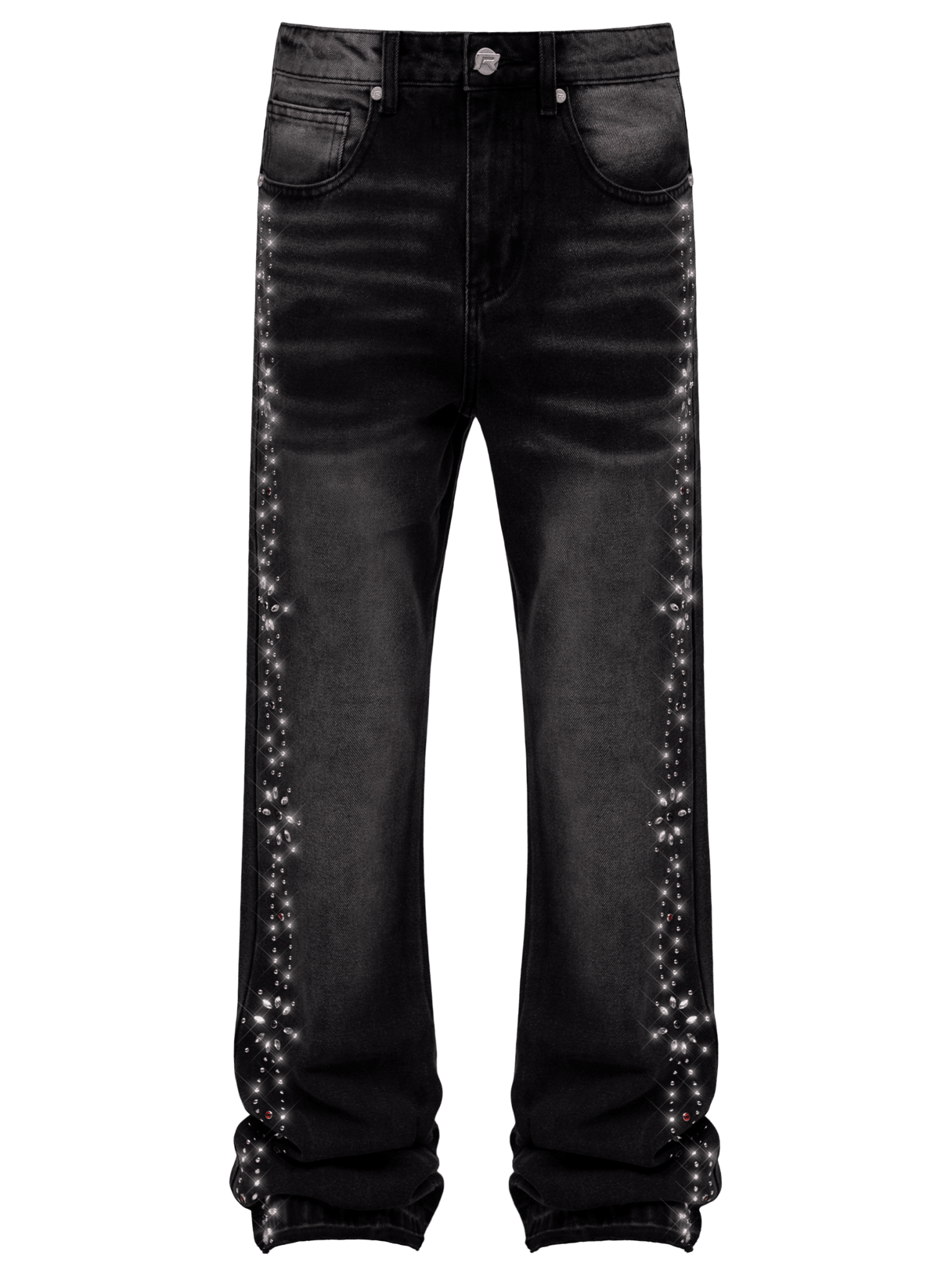 Embellish Pattern Denim - Black - Reputation Studios
