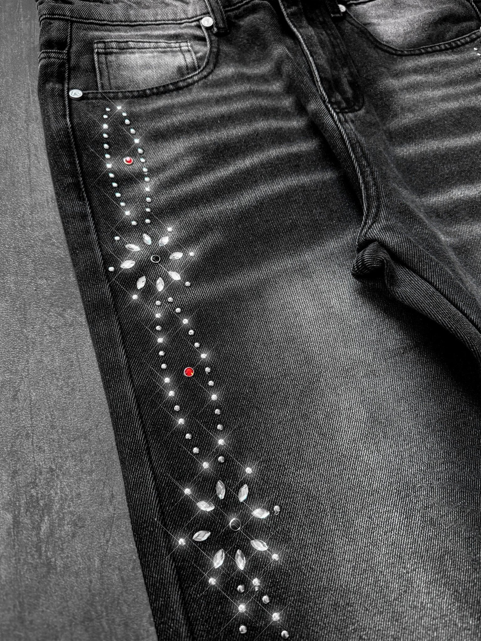 Embellish Pattern Denim - Black - Reputation Studios