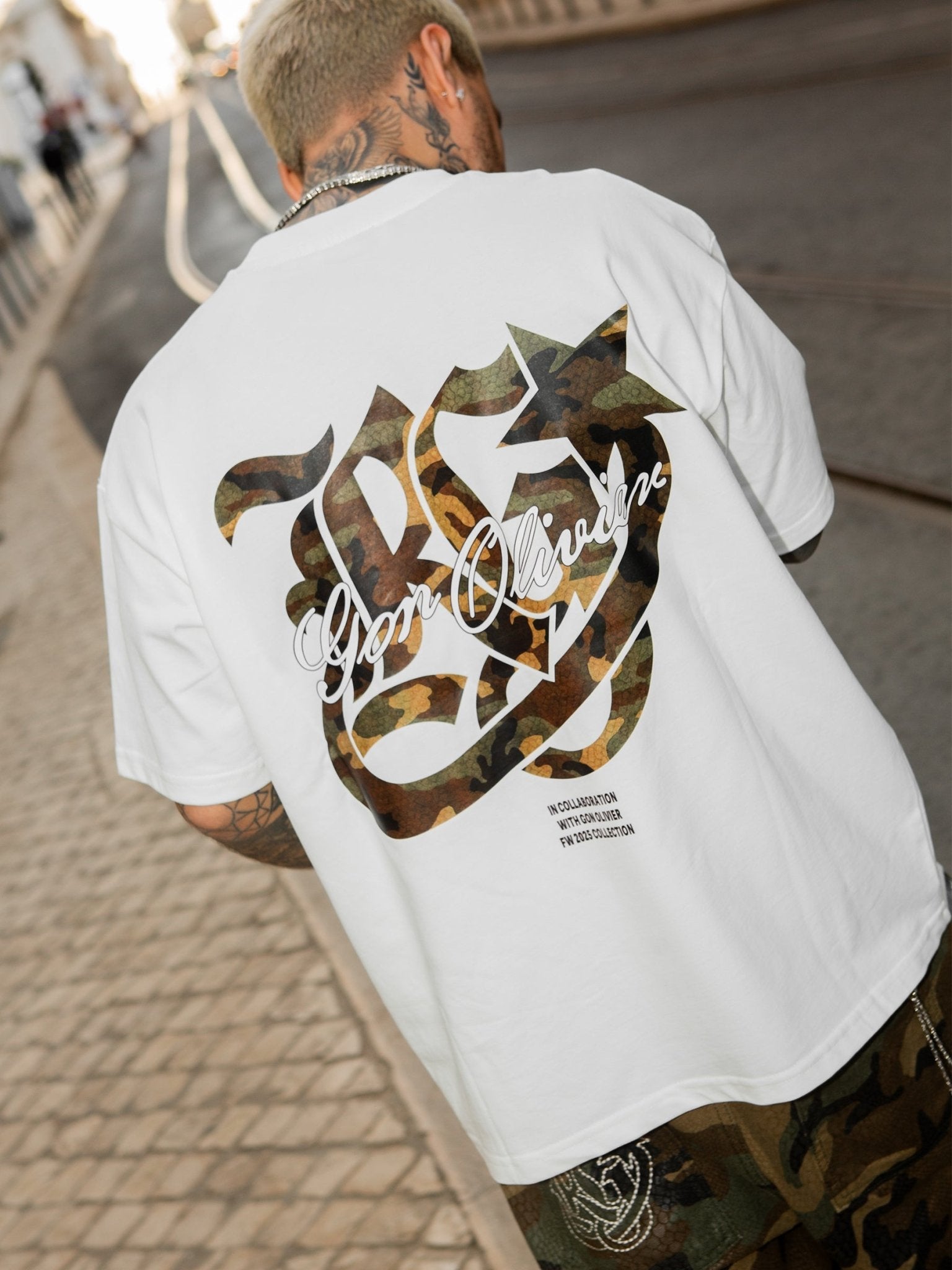 Gon x Reputation Combat Camo Tee - Cream - Reputation Studios