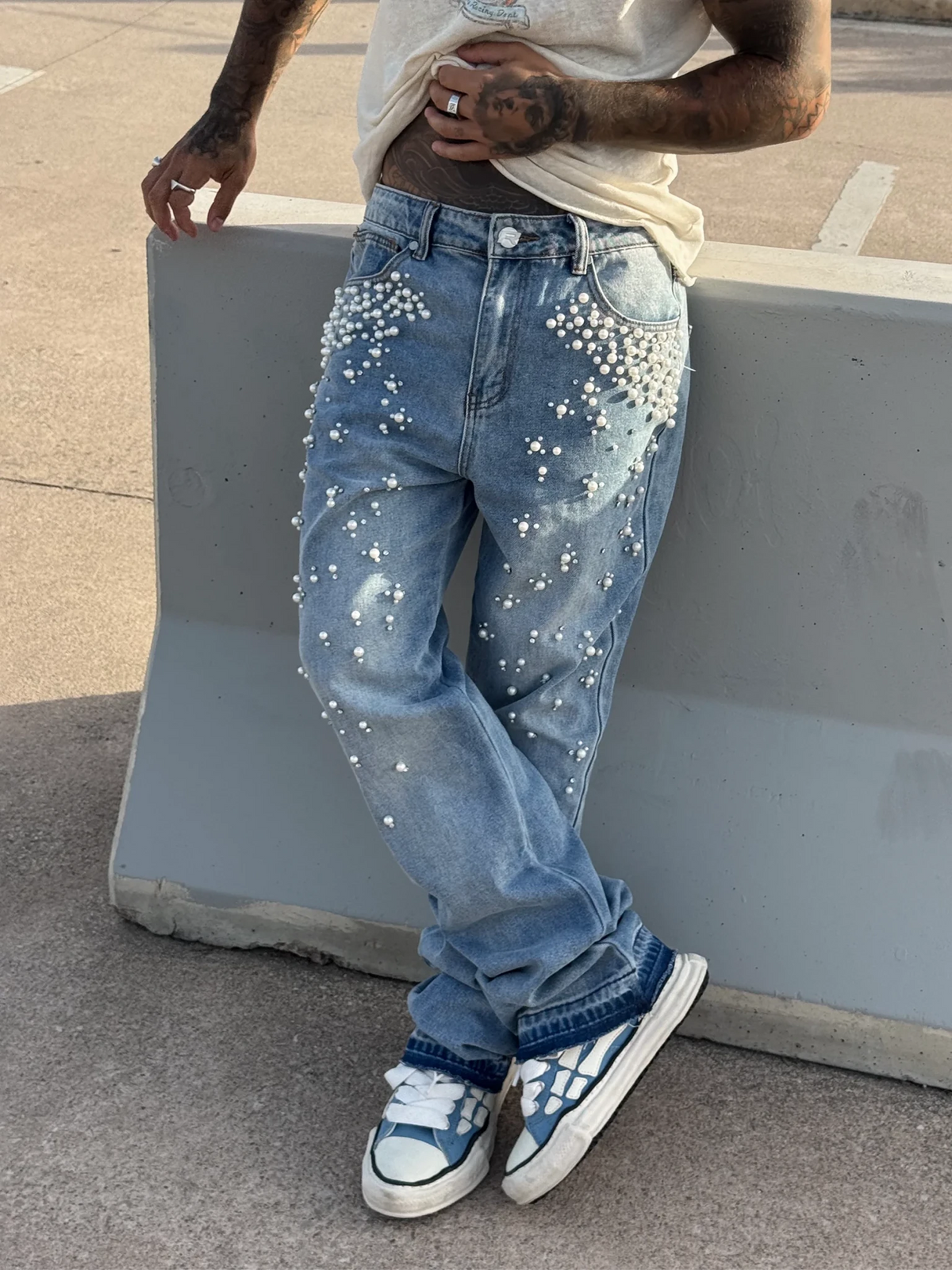 Gradient Pearl Denim - Light Stone - Reputation Studios