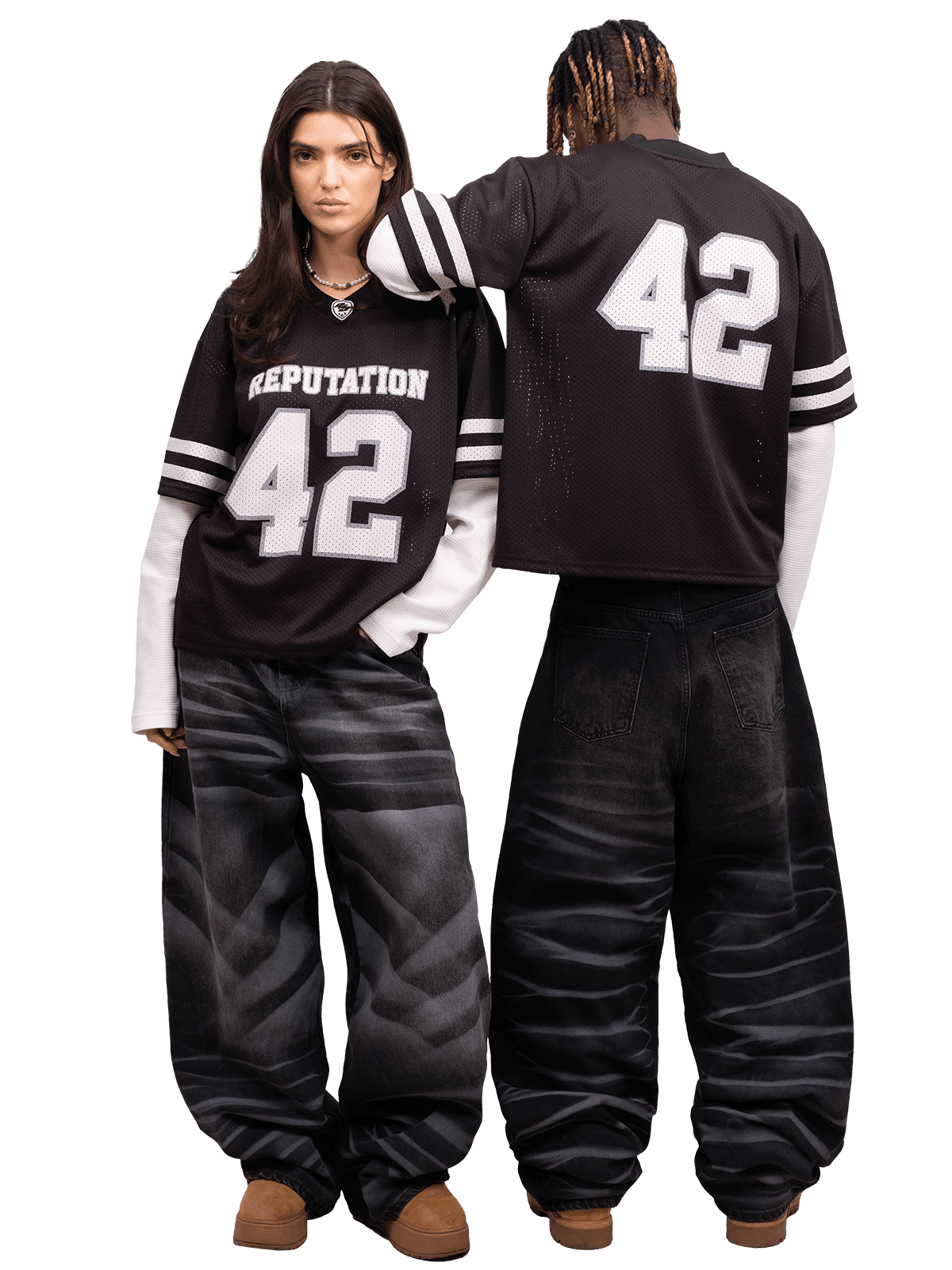 Grunge Baggy Denim - Black - Reputation Studios