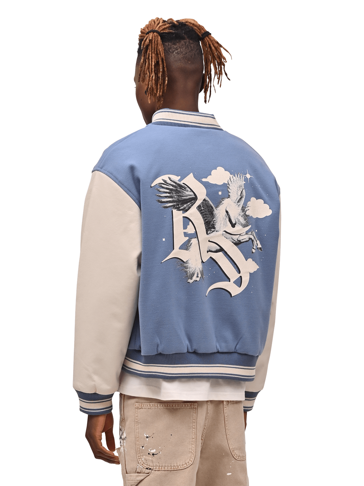 Pegasus Varsity Jacket - Baby Blue - Reputation Studios