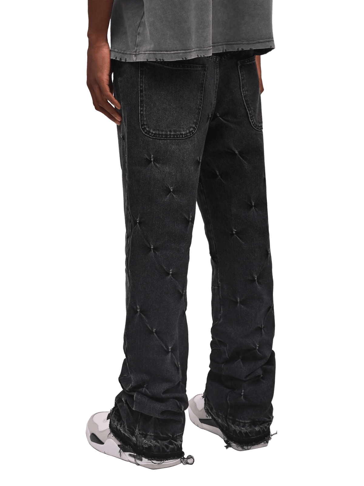 Pinched Flare Denim - Black - Reputation Studios