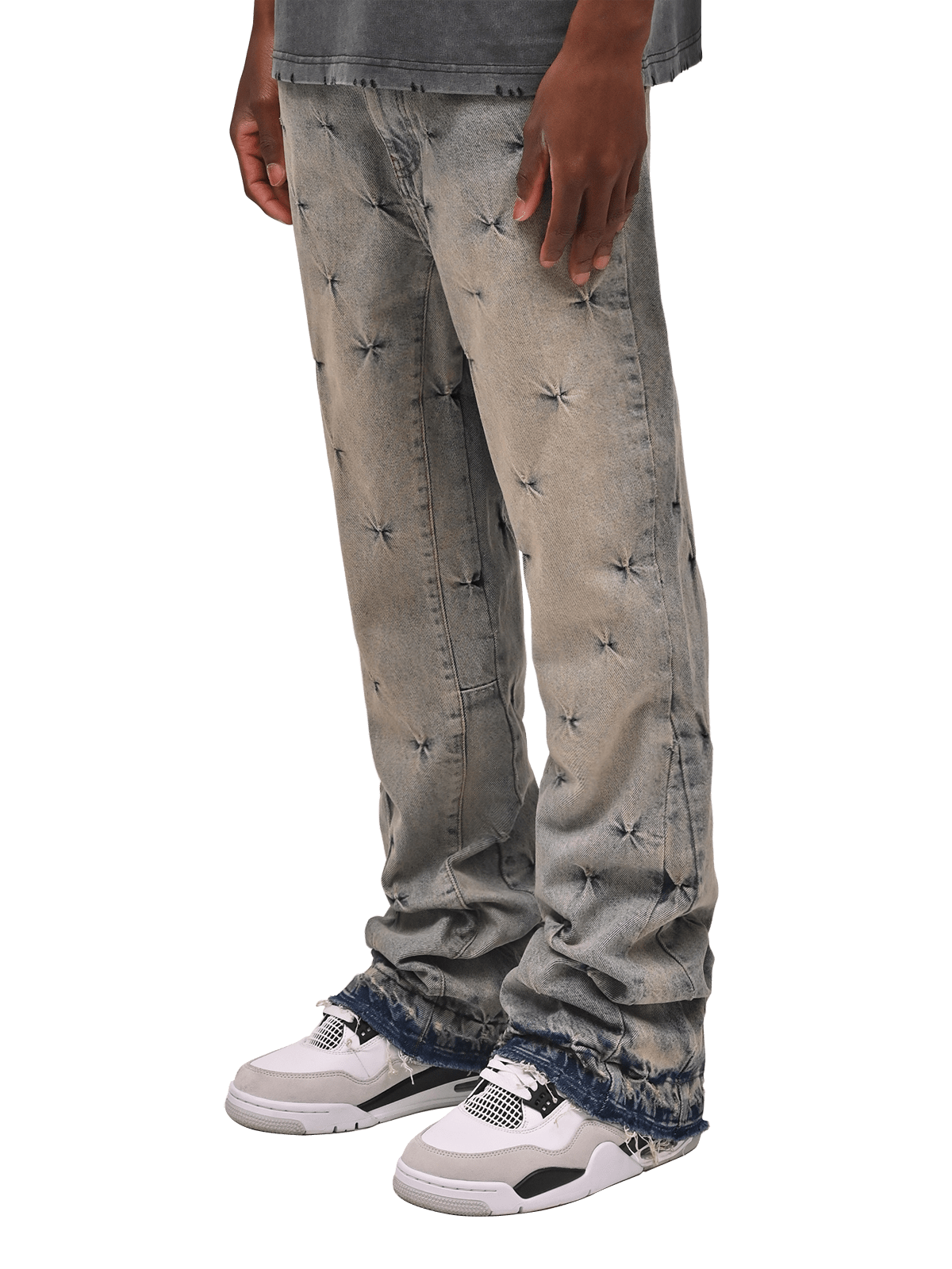 Pinched Flare Denim - Cream Wash - Reputation Studios