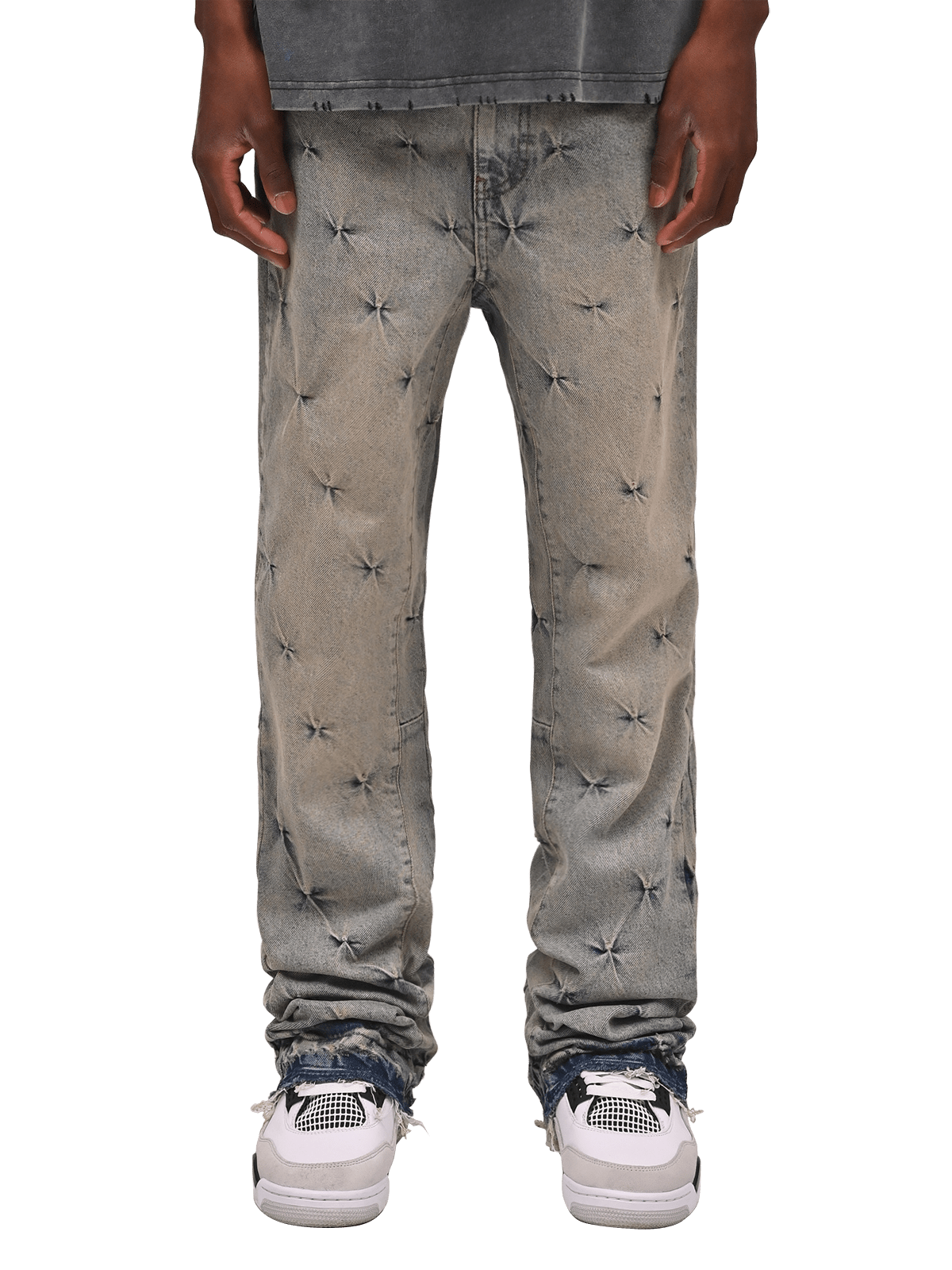 Pinched Flare Denim - Cream Wash - Reputation Studios