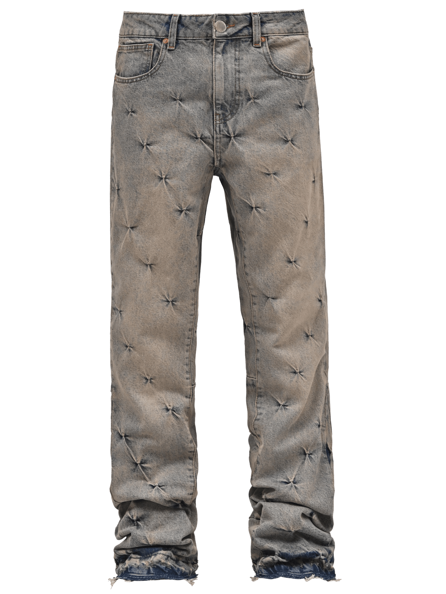 REPUTATION STUDIOS フレアデニム　ハードクラッシュ Pinched Flare Denim - Cream Wash