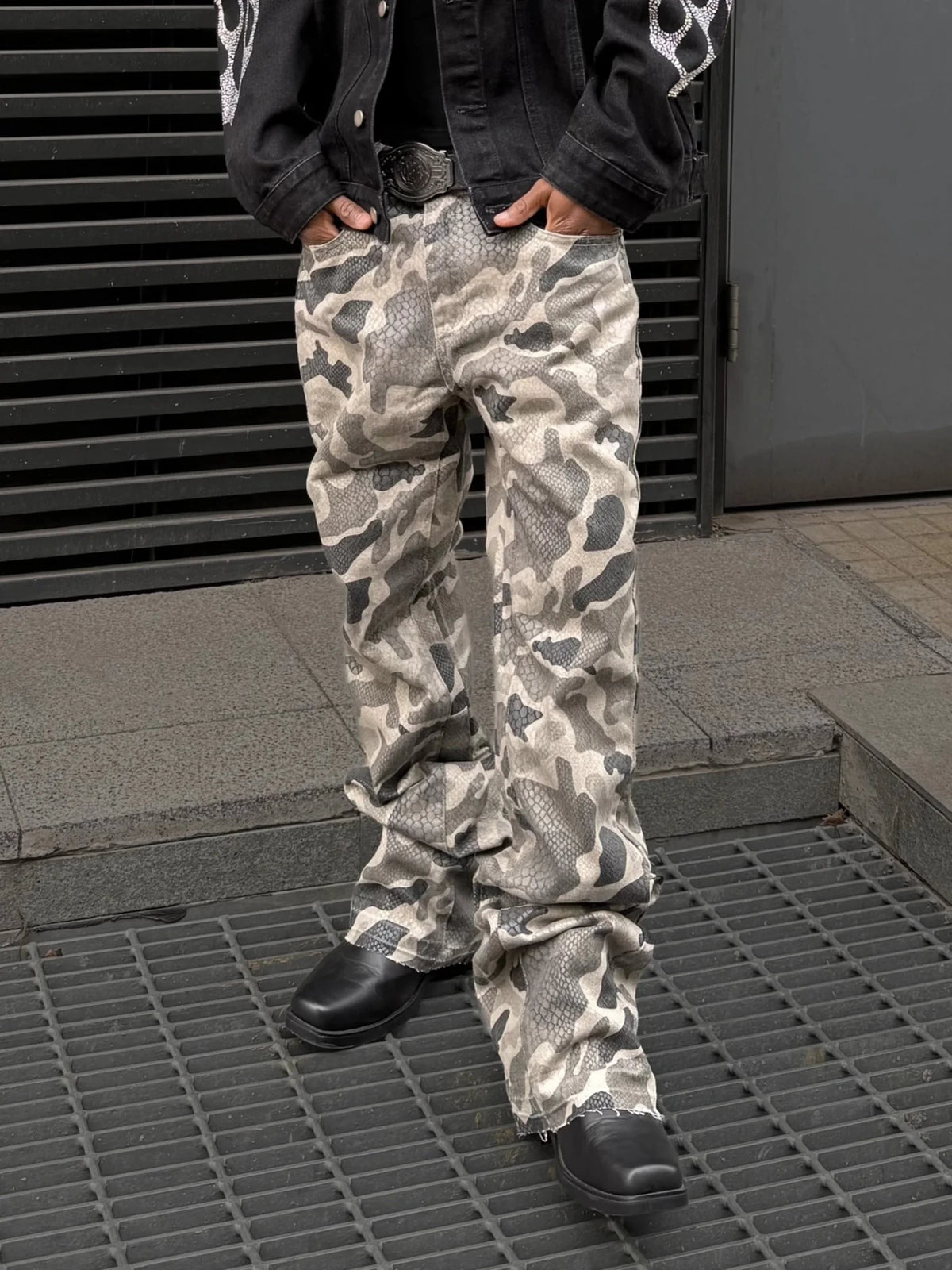 Python Camo Denim - Grey - Reputation Studios