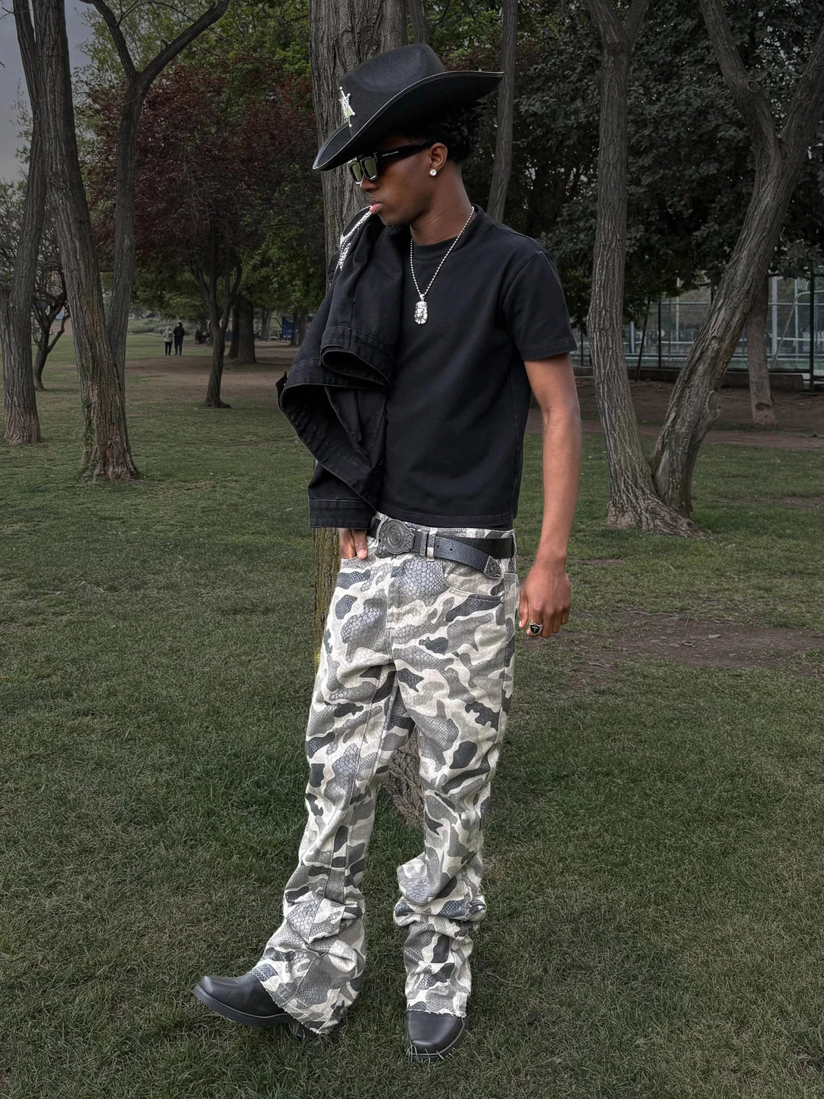 Python Camo Denim - Grey - Reputation Studios