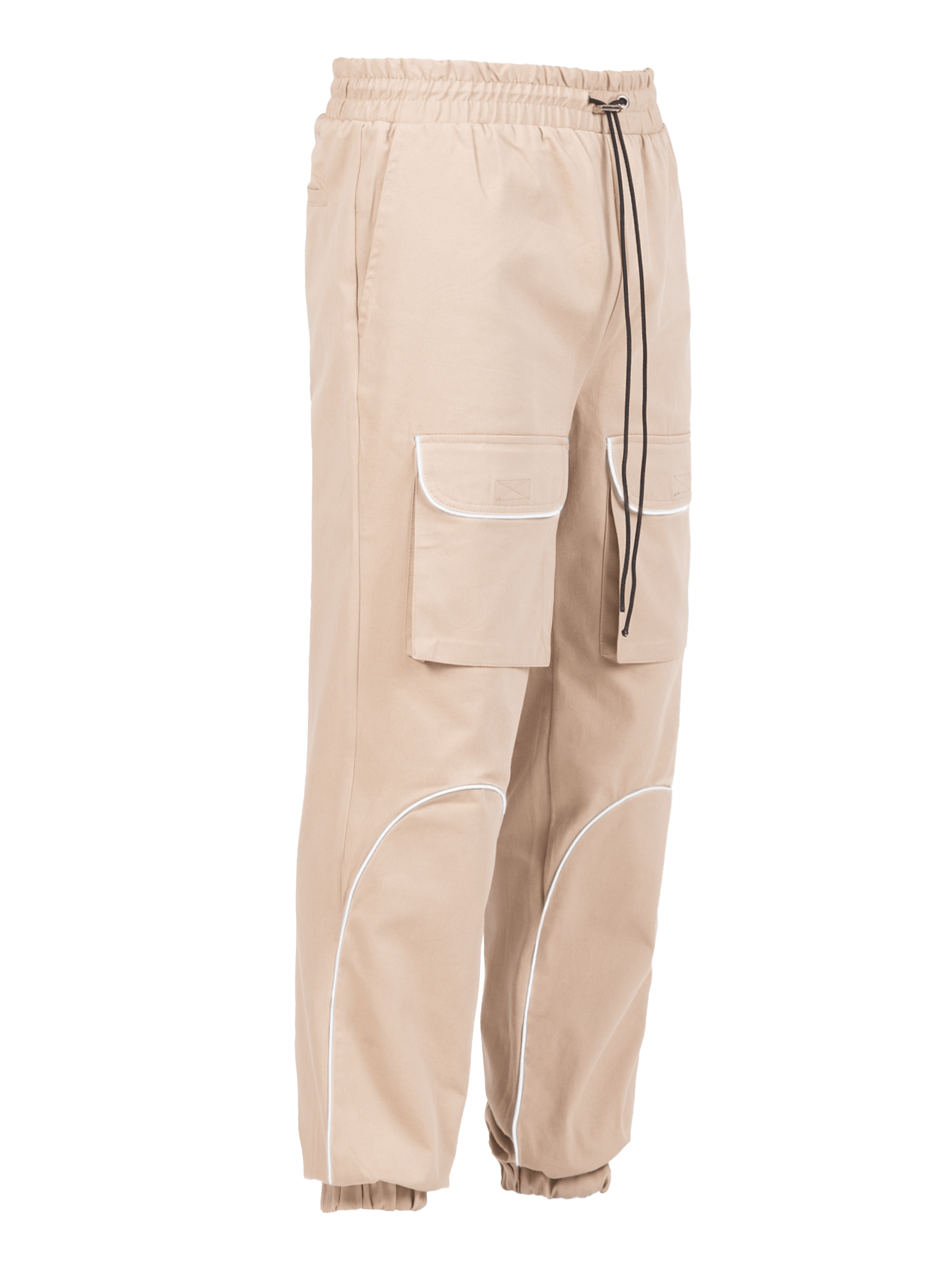 Reflective Front Pocket Pants - Beige