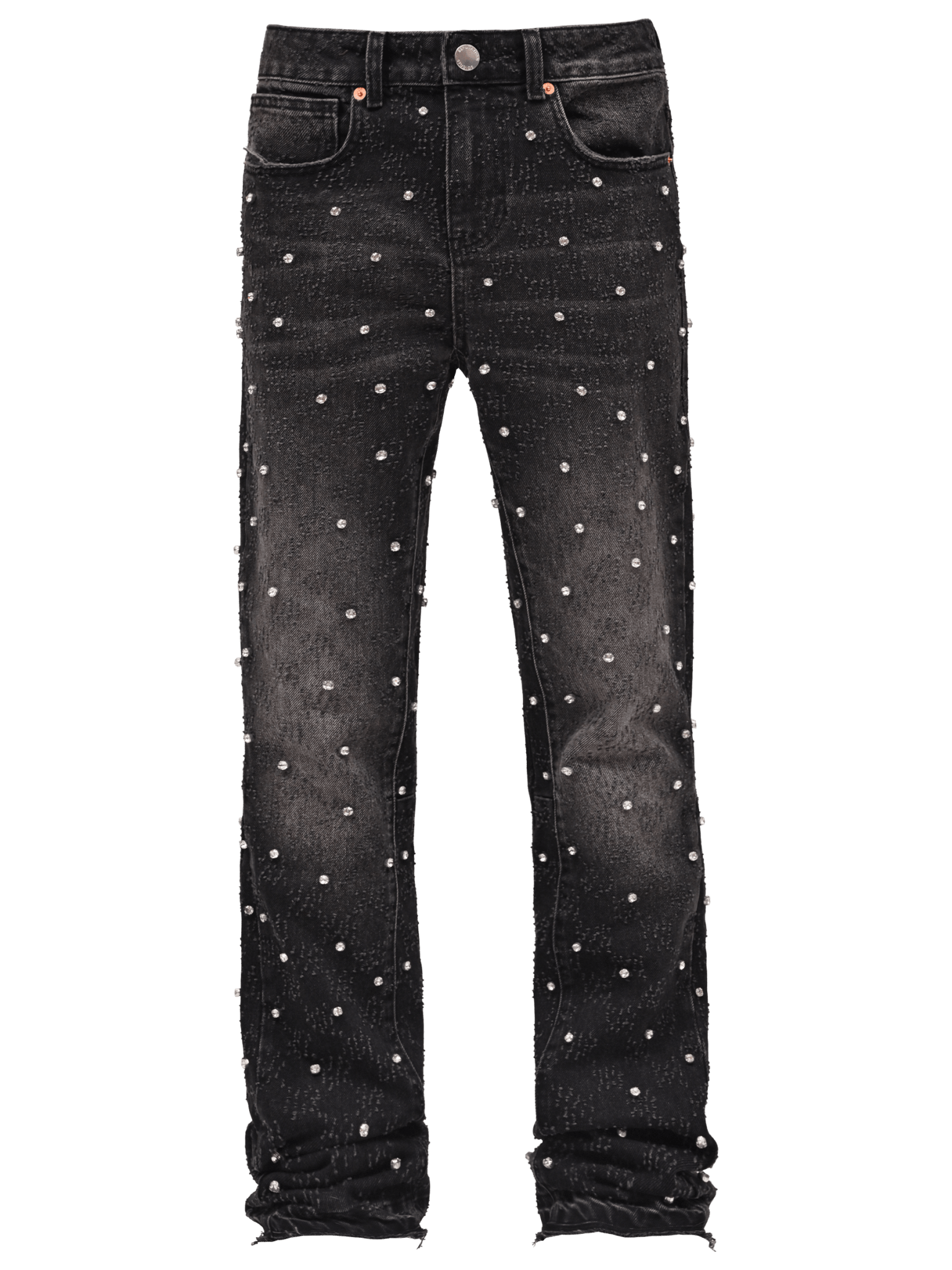 Rhinestone Flare Denim - Black - Reputation Studios