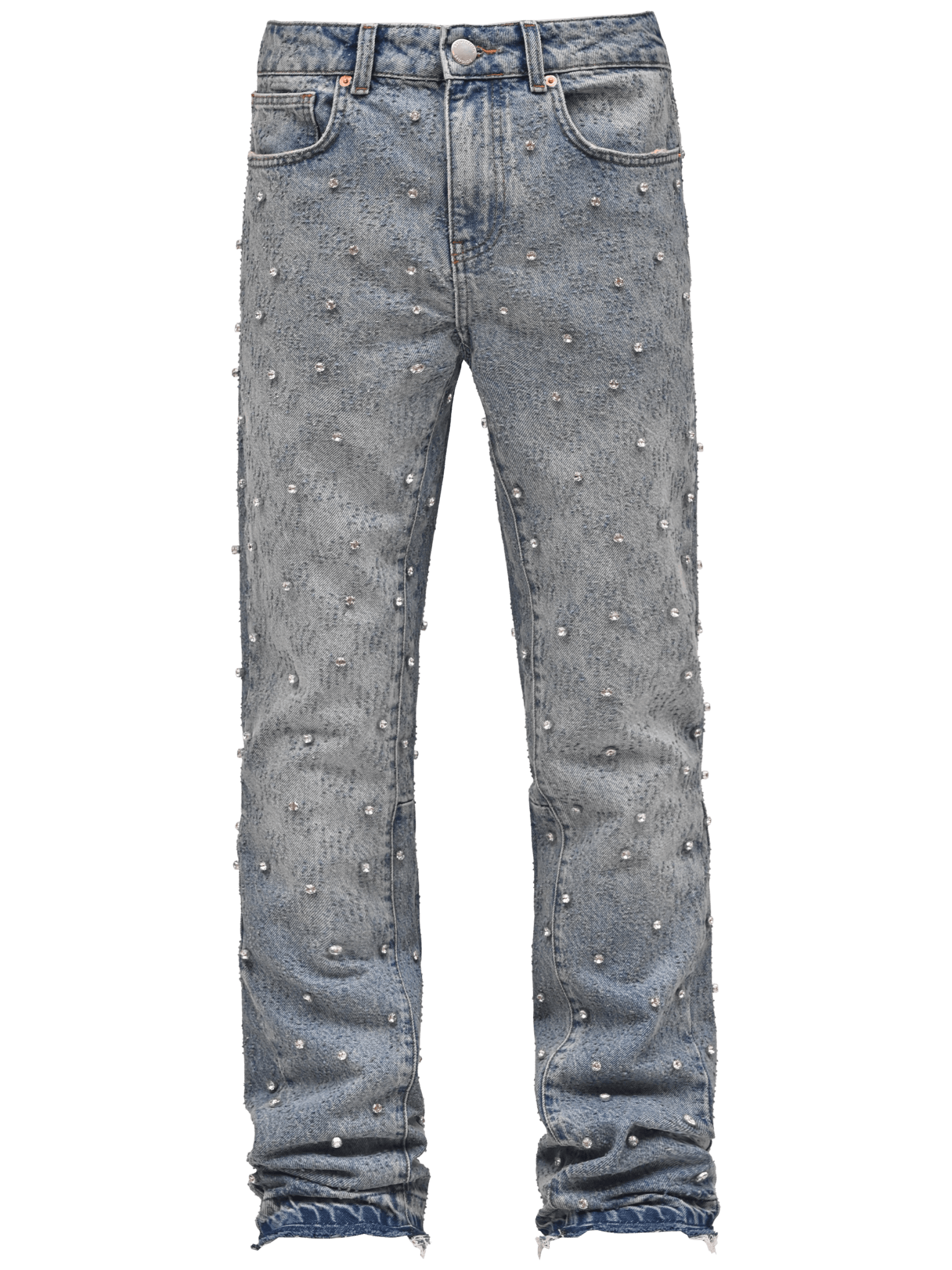 Rhinestone Flare Denim - Light Stone - Reputation Studios