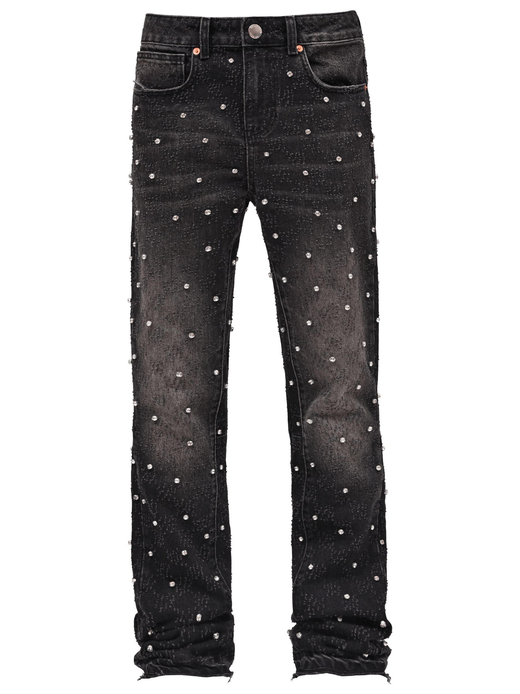 Rhinestone Flare Denim - Black