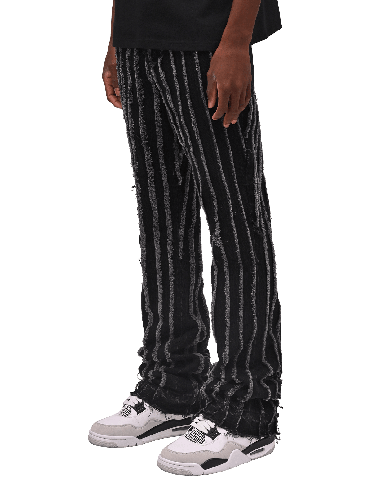 Slashed Flare Denim - Black - Reputation Studios