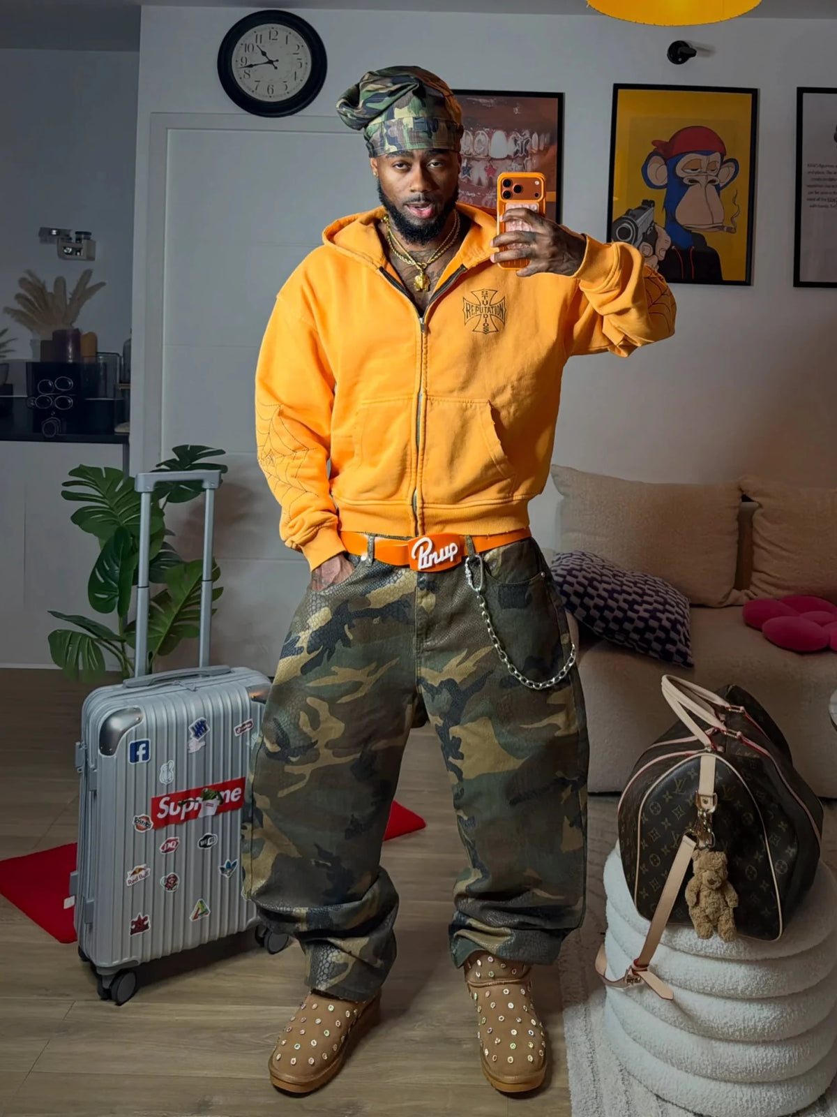 Spider Hoodie - Orange - Reputation Studios