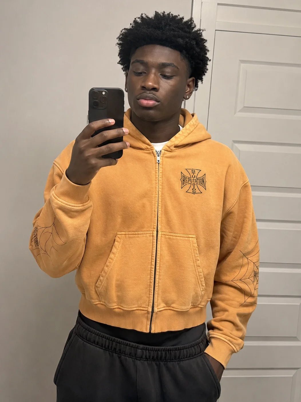Spider Hoodie - Orange - Reputation Studios