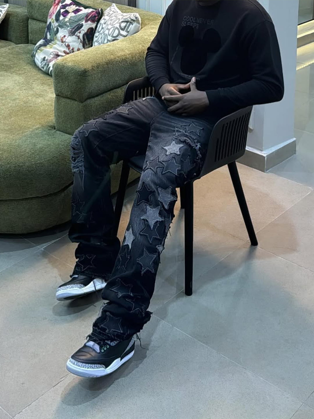 Star Flare Denim - Black - Reputation Studios