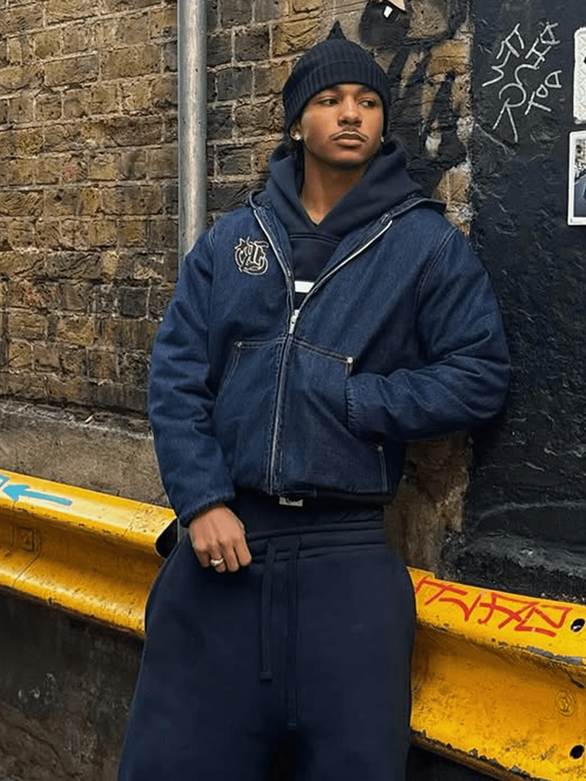 Workwear Denim Hoodie - Reputation Studios